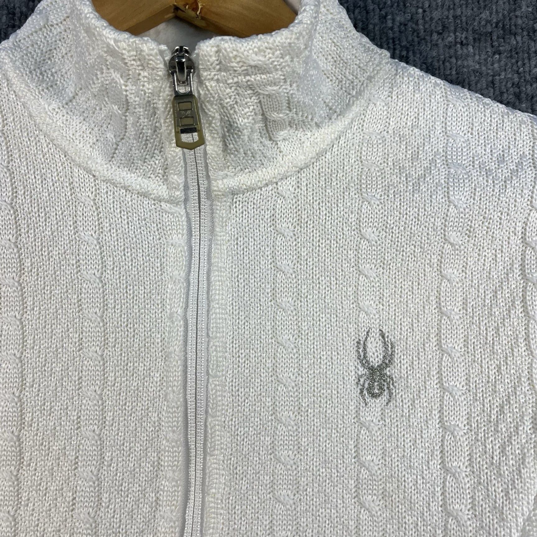 Spyder Spyder Womens Major Core Cable Stryke White Sweater Jacket Full Zip Size Medium Size M / US 6-8 / IT 42-44 - 2 Thumbnail