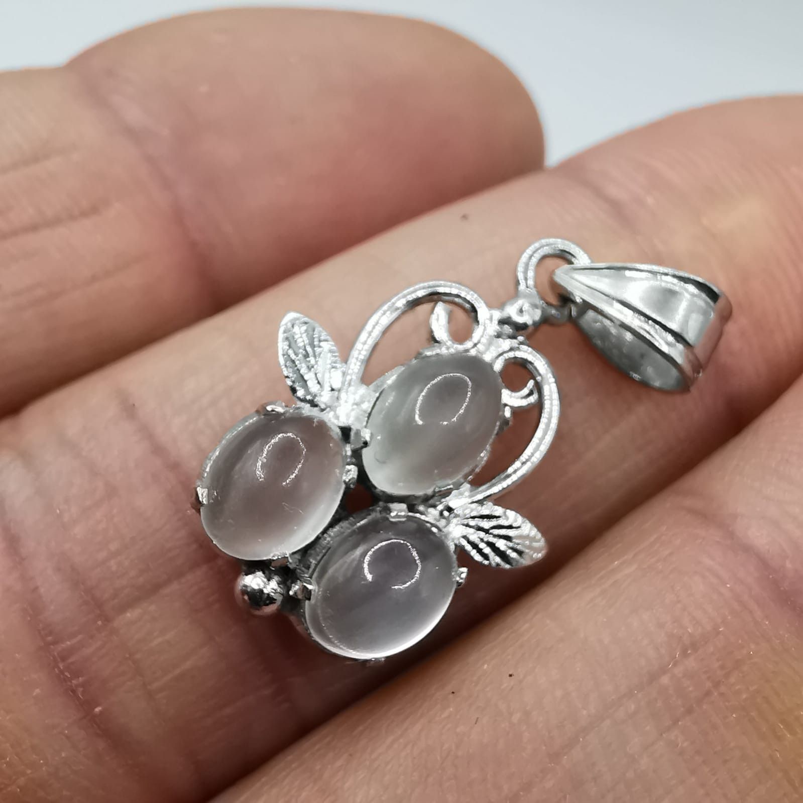 Sterling Silver Vintage Pendant "Moonstone" 925 Sterling Silver 2,30g Size ONE SIZE - 2 Thumbnail
