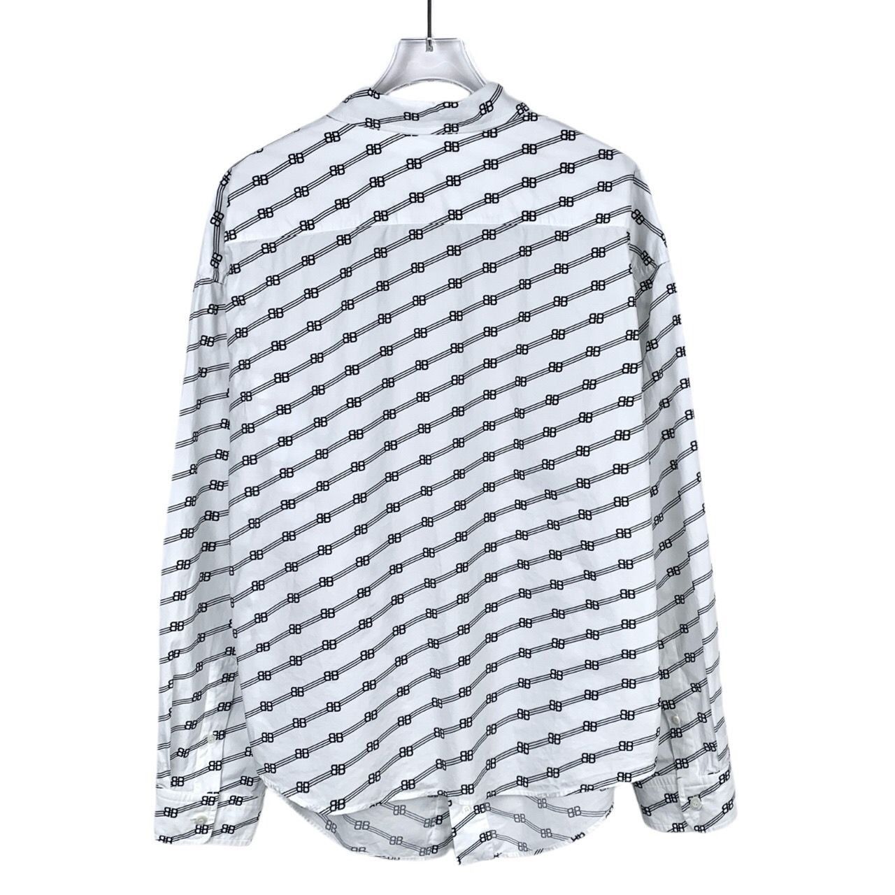 Balenciaga Balenciaga Double B Full Print Collared White Cotton Long-Sl Size XXS / US 00 / IT 34 - 7 Thumbnail