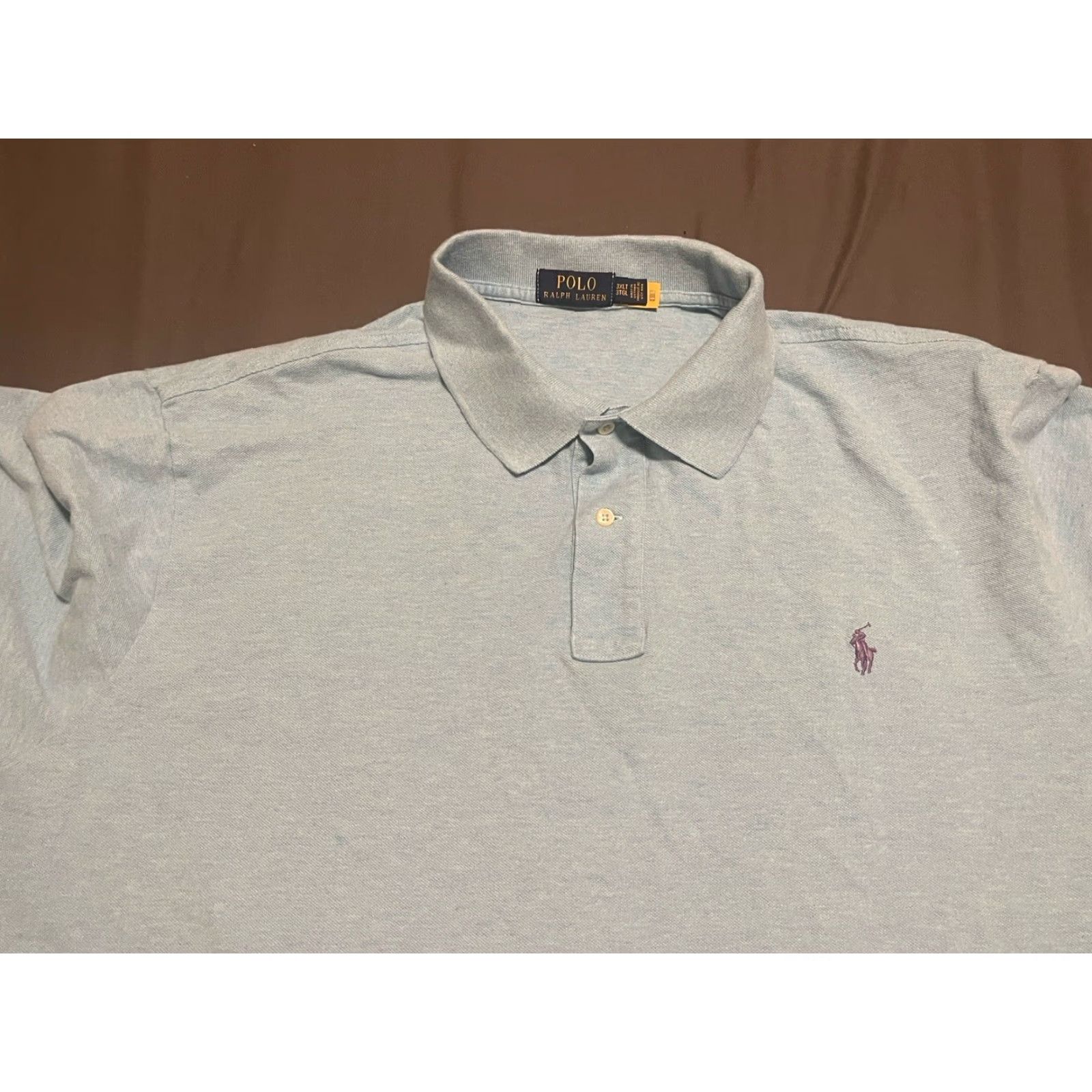 Polo Ralph Lauren Mens Polo Ralph Lauren Polo Shirt Size 3XLT 3XL TALL Light Blue Polo Size US XXL / EU 58 / 5 - 3 Thumbnail