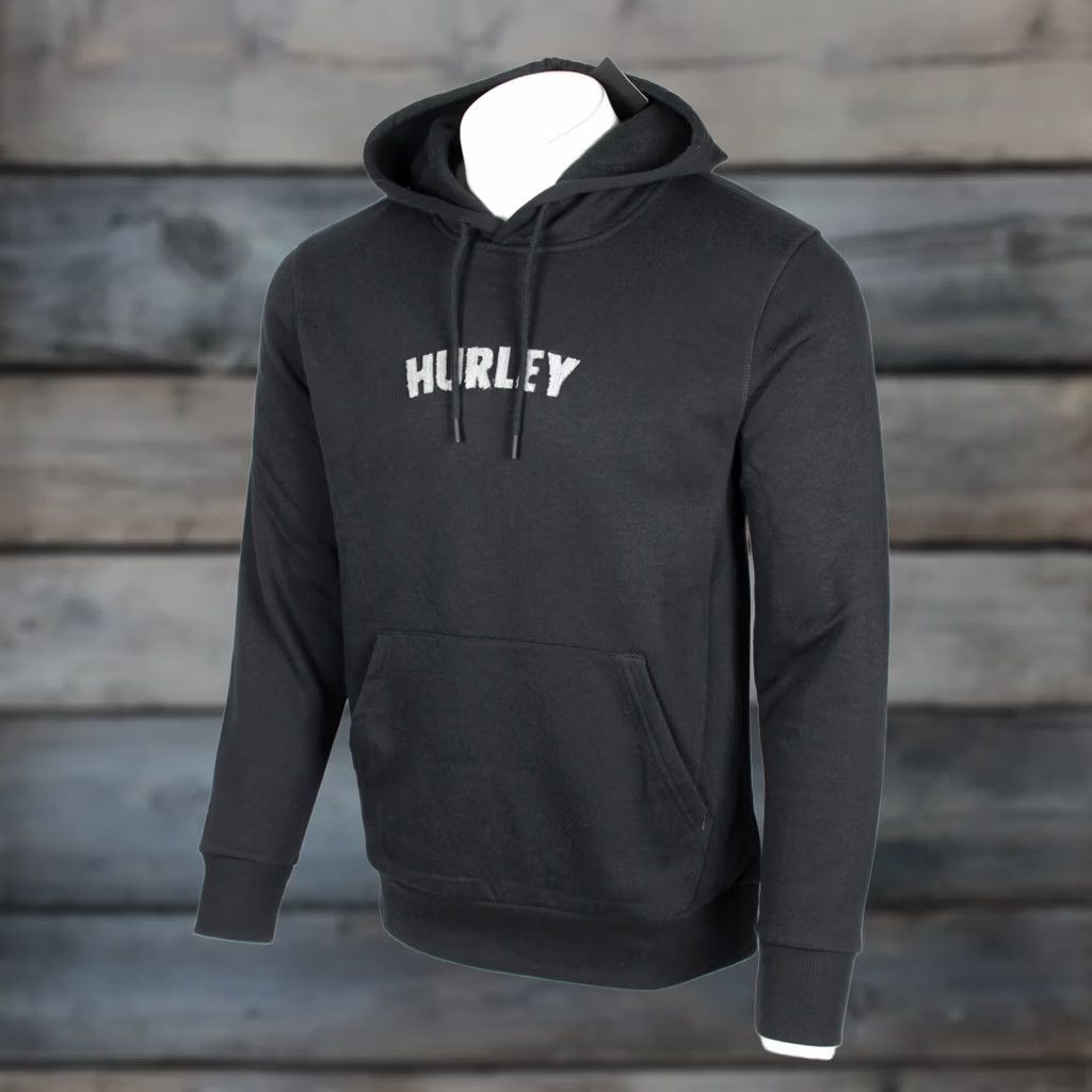 Hurley Hurley Men's Chenille Patch Pullove Hoodie Sweatshirt M Medium Black Size US M / EU 48-50 / 2 - 1 Thumbnail