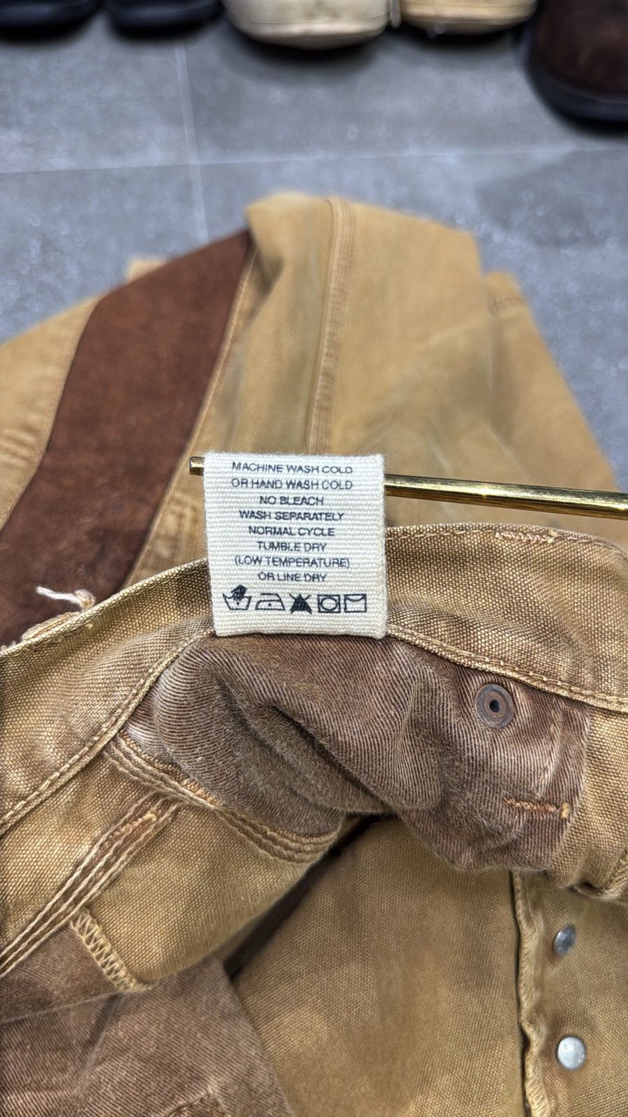 Evisu Rare EVISU Yamane Deluxe Canvas Pants Suede Leather Daicock Size US 32 / EU 48 - 13 Thumbnail