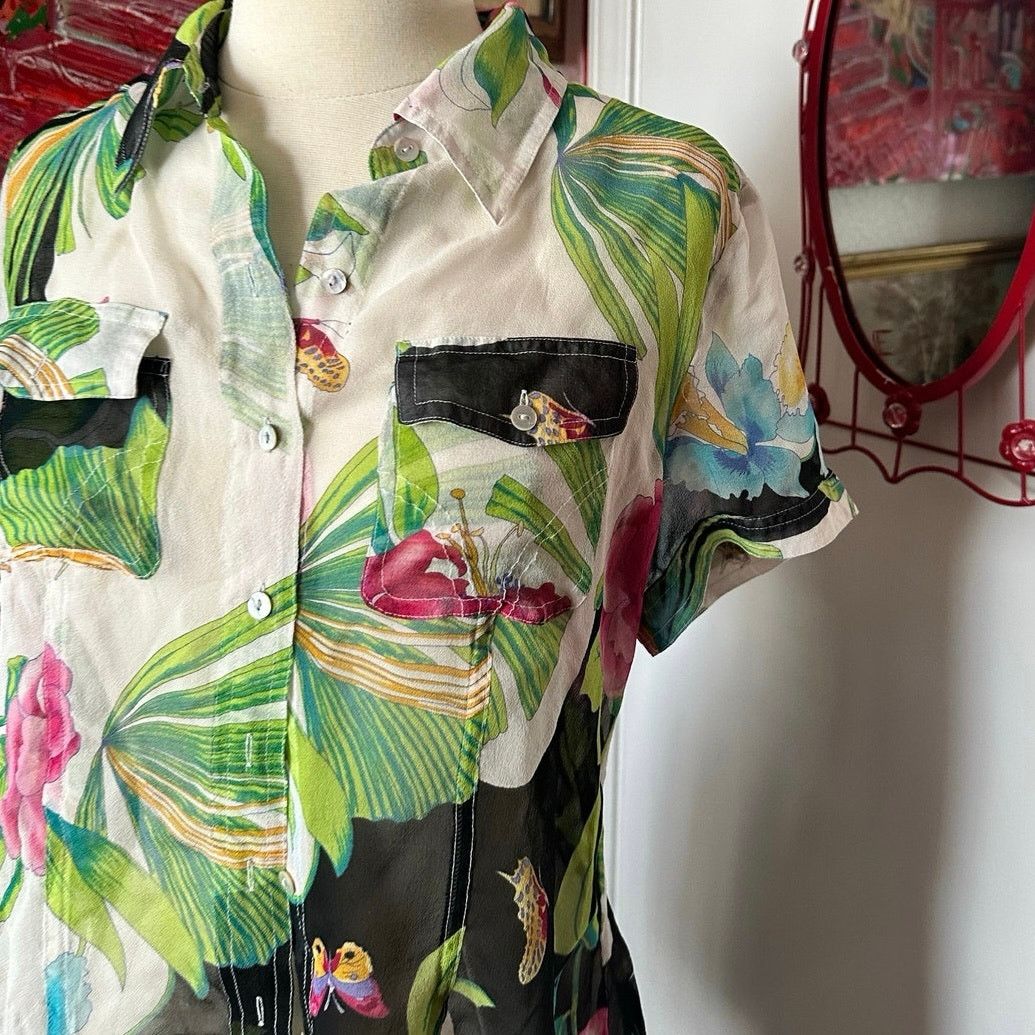 Other spenser jeremey floral mesh multicolor button up shirt Size M / US 6-8 / IT 42-44 - 2 Thumbnail