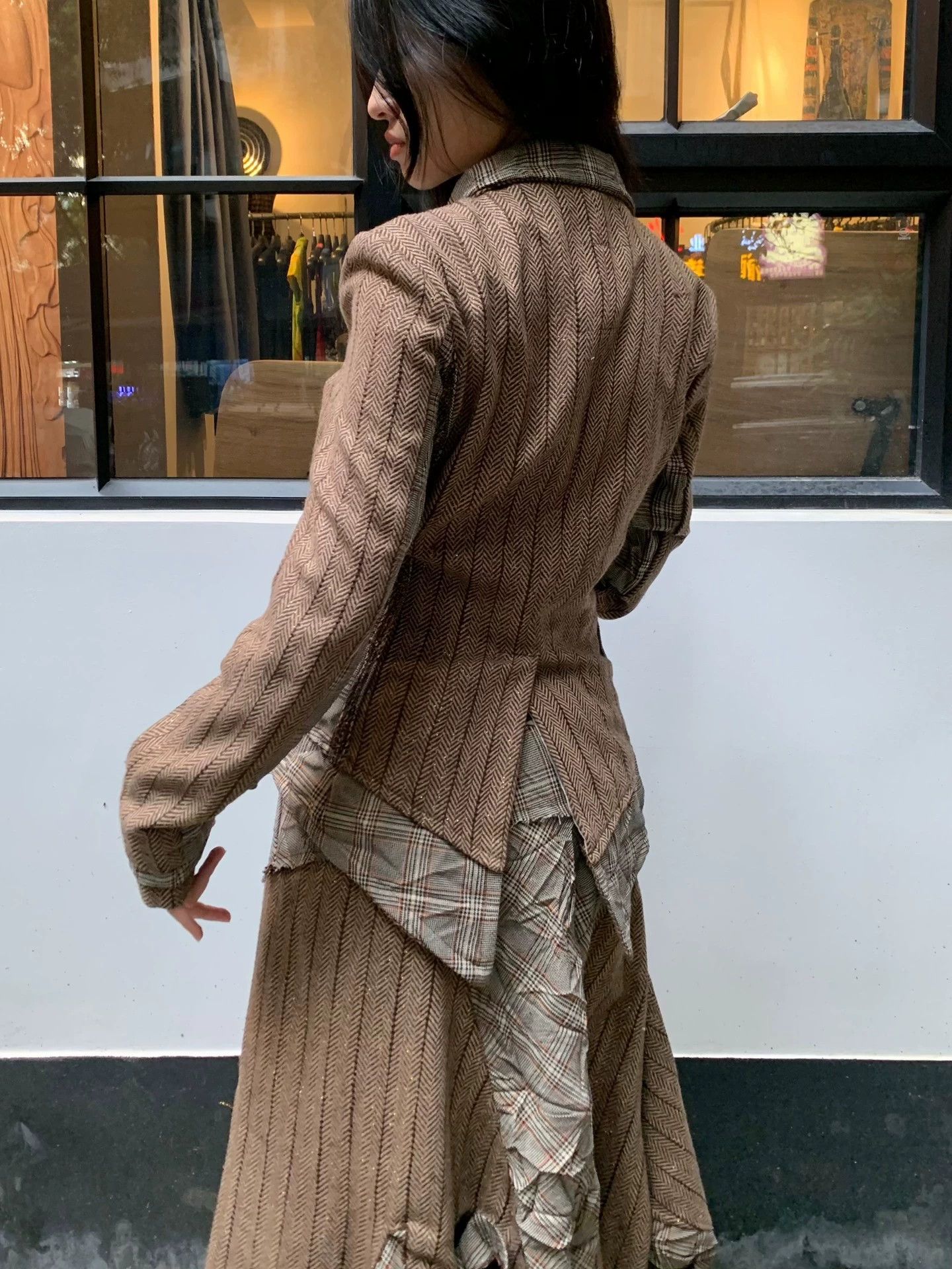 Other French Vintage Check Pleated Wool Tweed Suit M Size M / US 6-8 / IT 42-44 - 4 Thumbnail