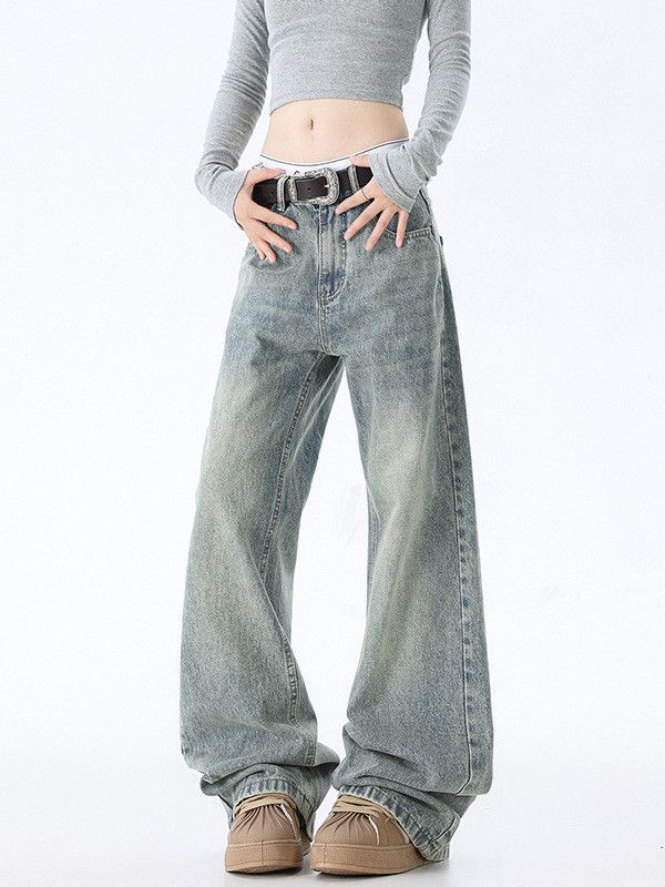 Japanese Brand Men's distressed straight leg retro curved jeans Size US 32 / EU 48 - 3 Thumbnail