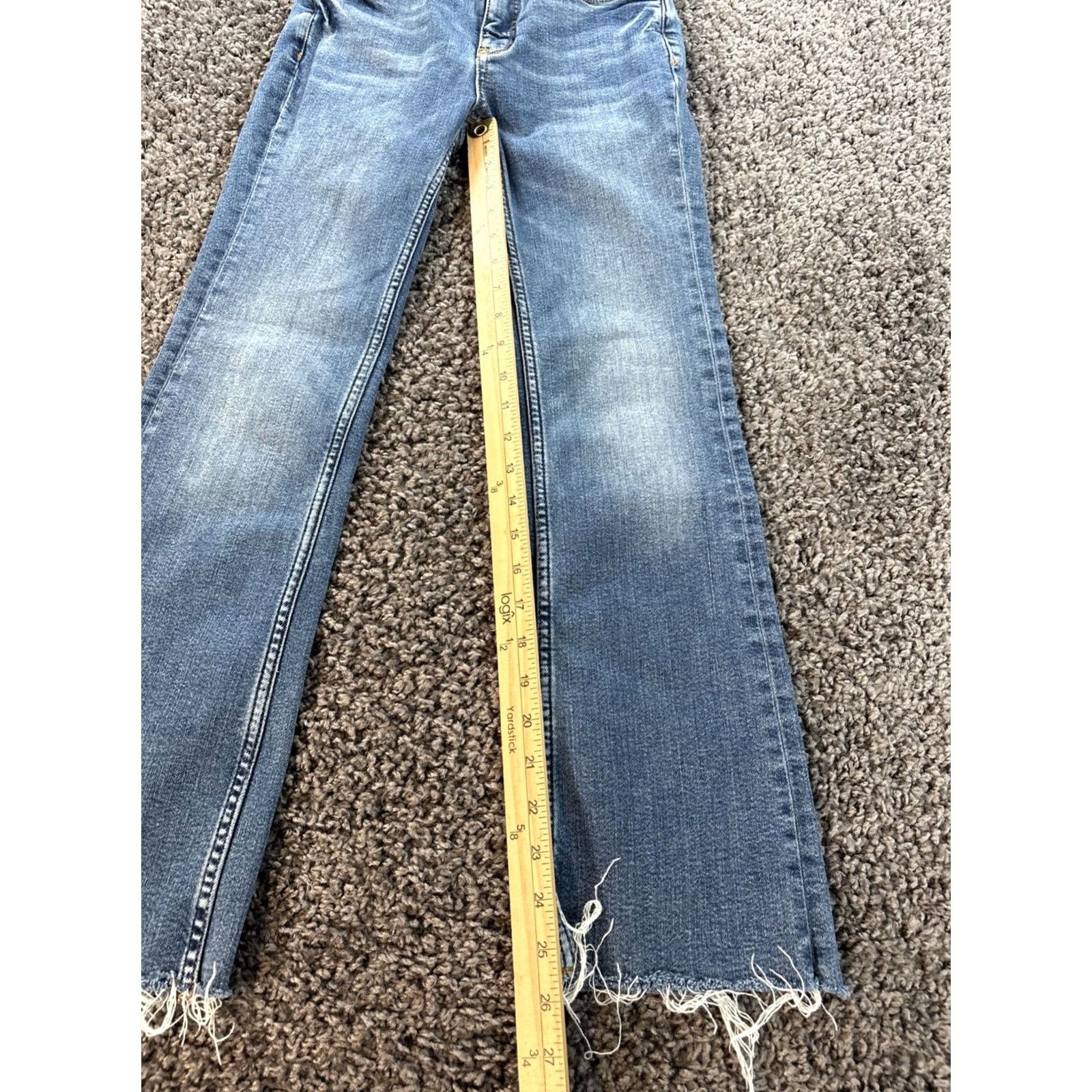 Anthropologie Anthropologie Pilcro Pants Womens 25 Blue Med Wash The Yaya Low Rise Frayed Boot Cropped Flared 90s Bohemian Casual Womens Size 42" / US 20 - 2 Thumbnail