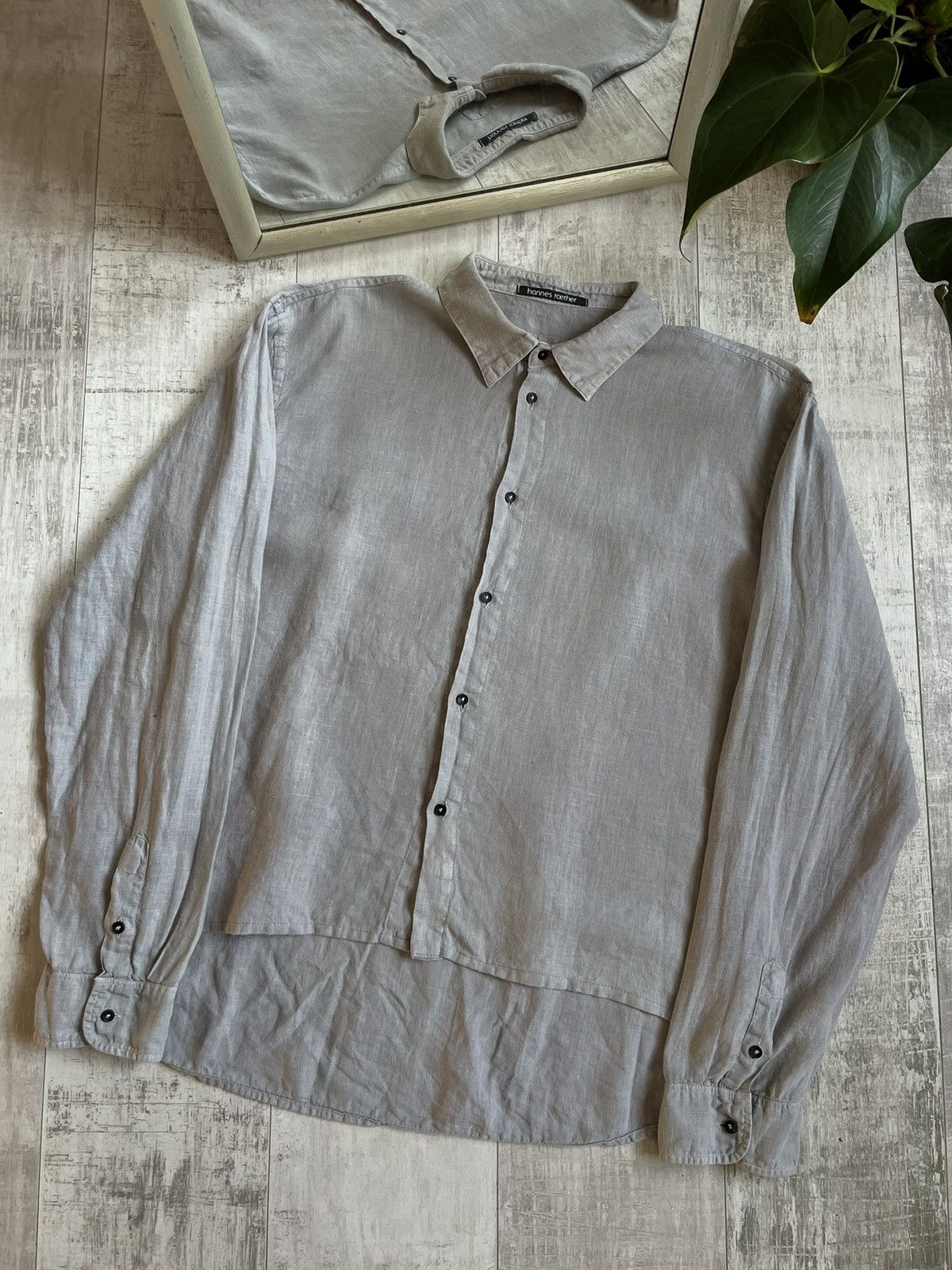 hannes roether Hannes Roether Linen Shirt Button Up Avant Garde RARE Size US XL / EU 56 / 4 - 1 Thumbnail