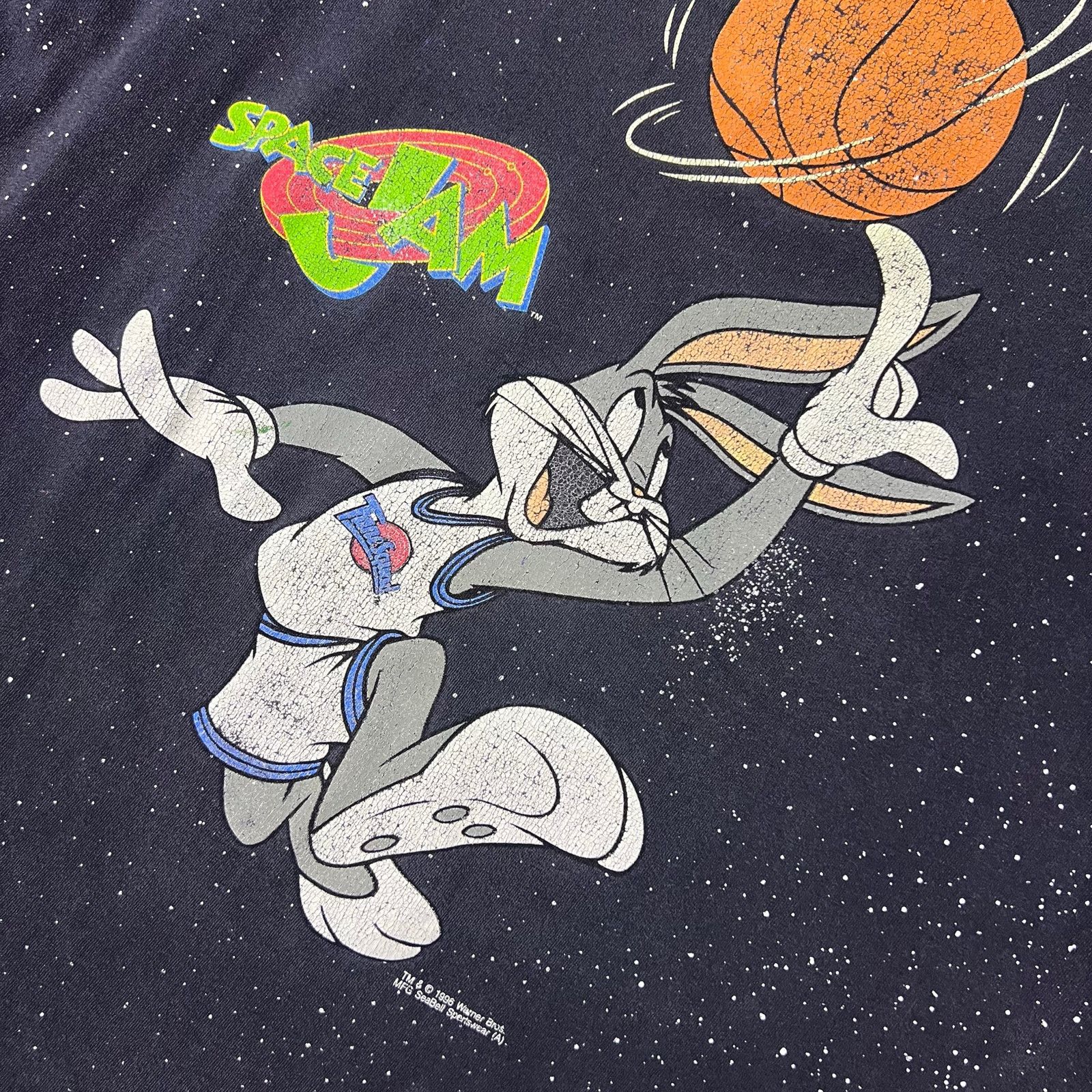 Vintage Vintage 90s Faded Space Jam AOP Bugs Bunny T Shirt Looney Size US XL / EU 56 / 4 - 12 Thumbnail