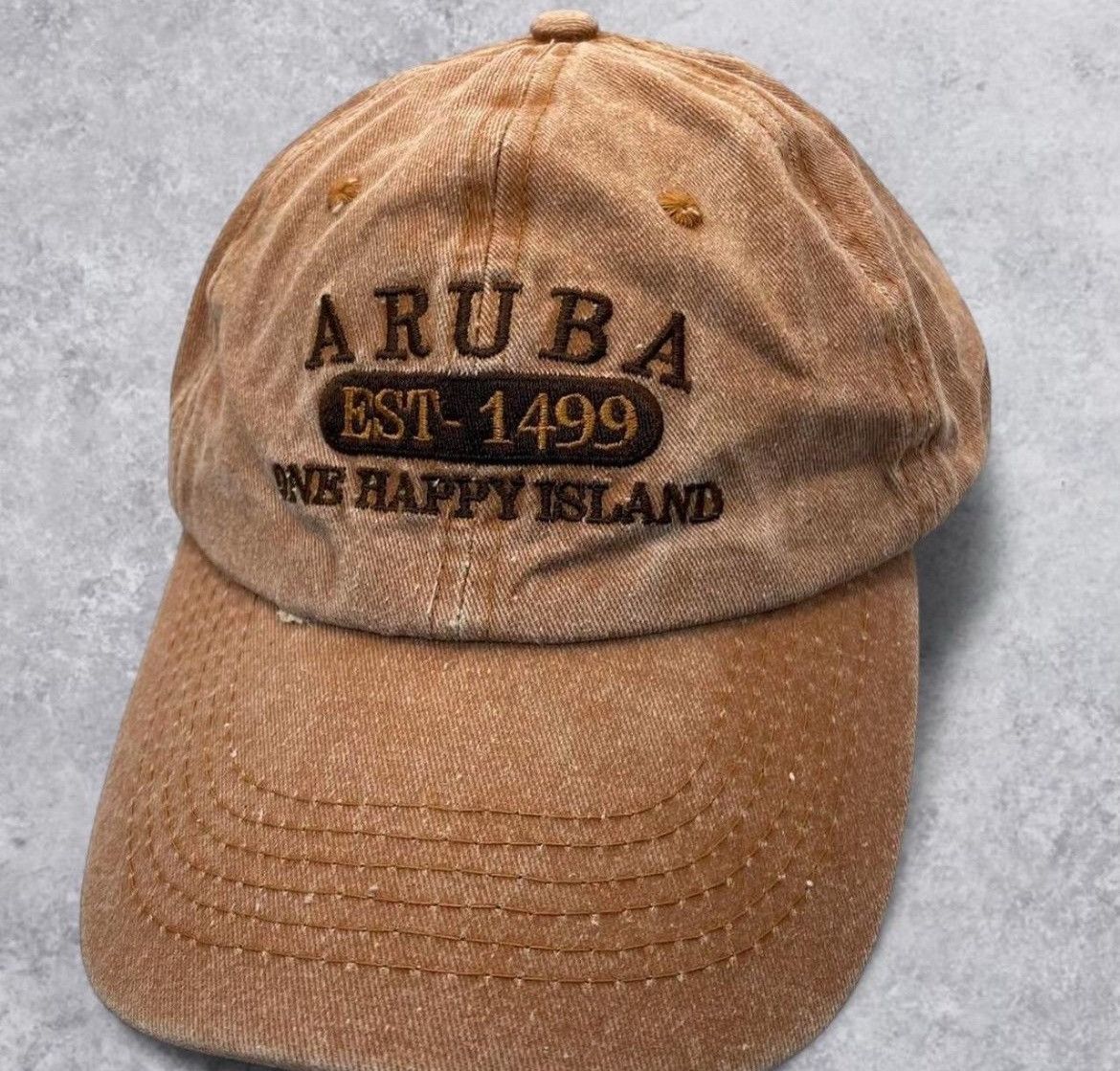Other ARUBA “One Happy Island” Distressed Cap EST. 1499 Adjustable Size ONE SIZE - 1 Thumbnail