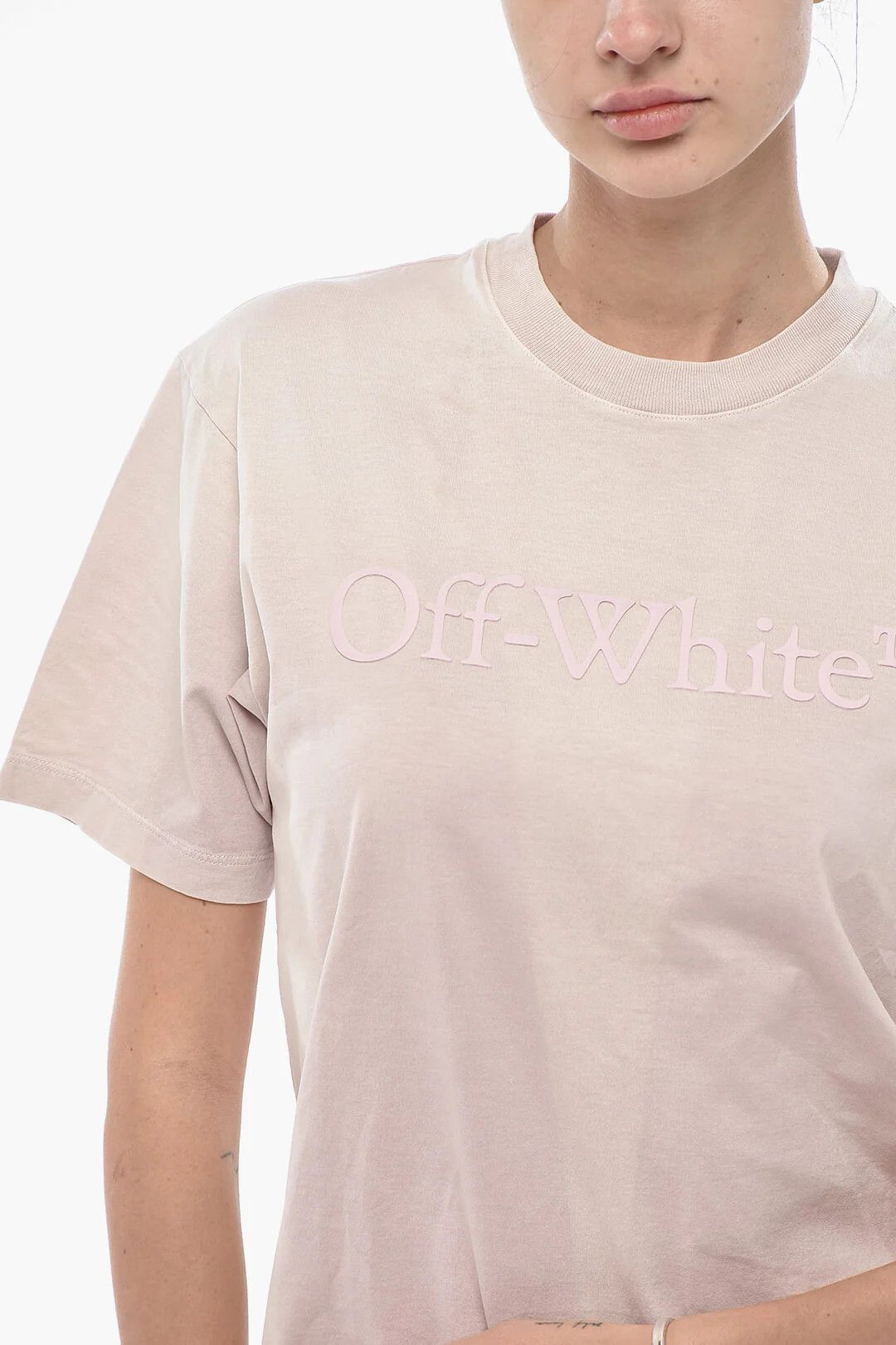 Off-White og1mm0426 Crewneck T-Shirt in Pink Size XS / US 0-2 / IT 36-38 - 3 Thumbnail
