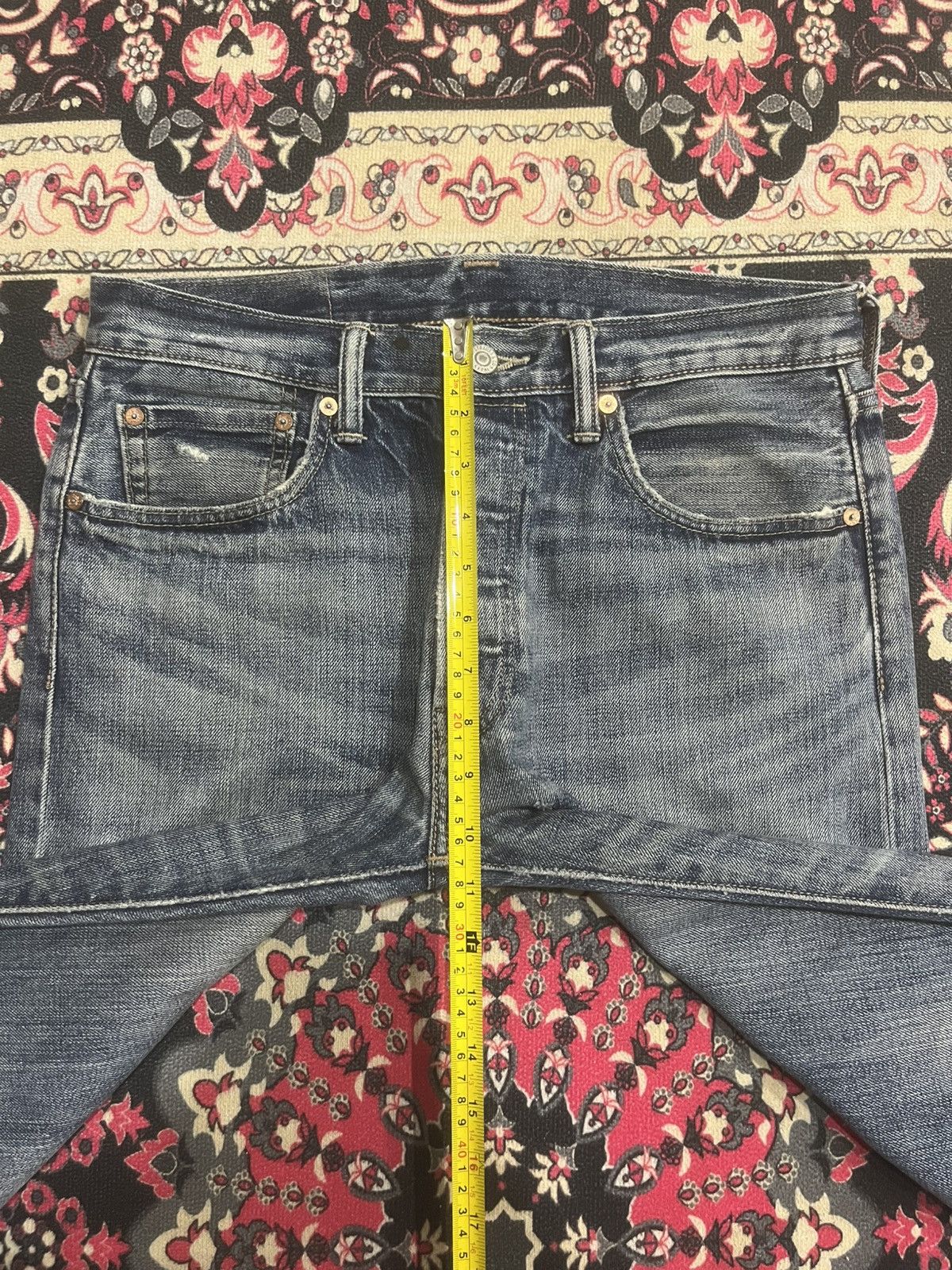 Levi's Vintage Levi’s 501 Blue Faded Washed Distress Straight Jeans Size US 31 - 16 Thumbnail