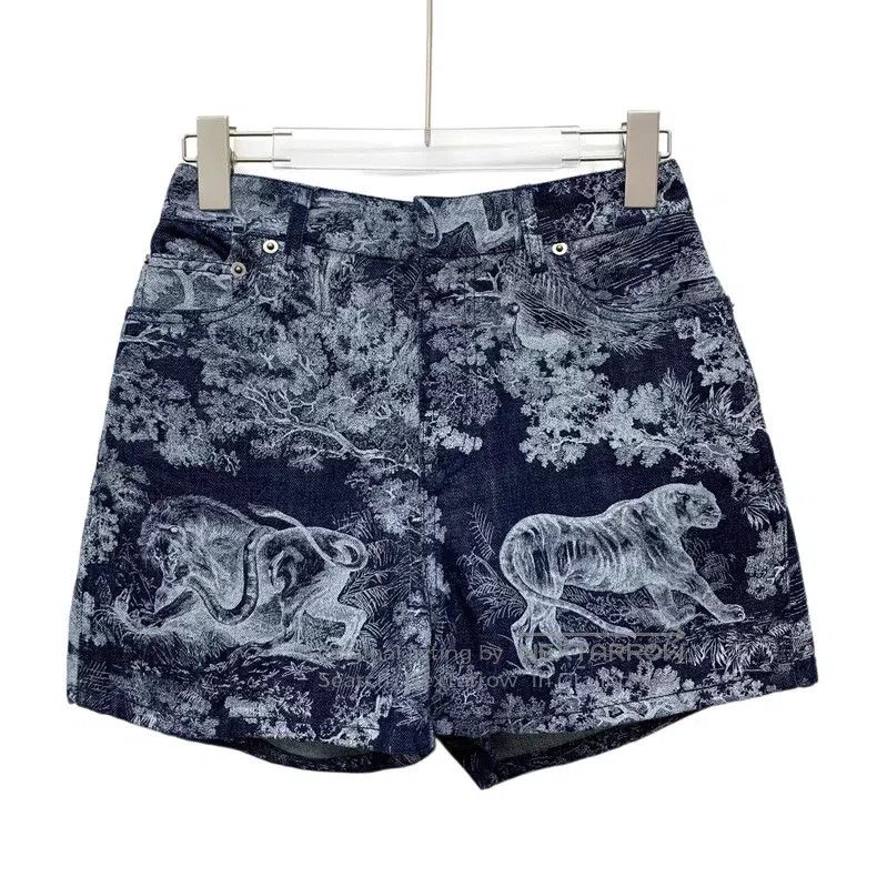Dior Dior Blue Jungle Animal Printed Cotton Casual Denim Shorts Size 42" / US 20 - 1 Thumbnail