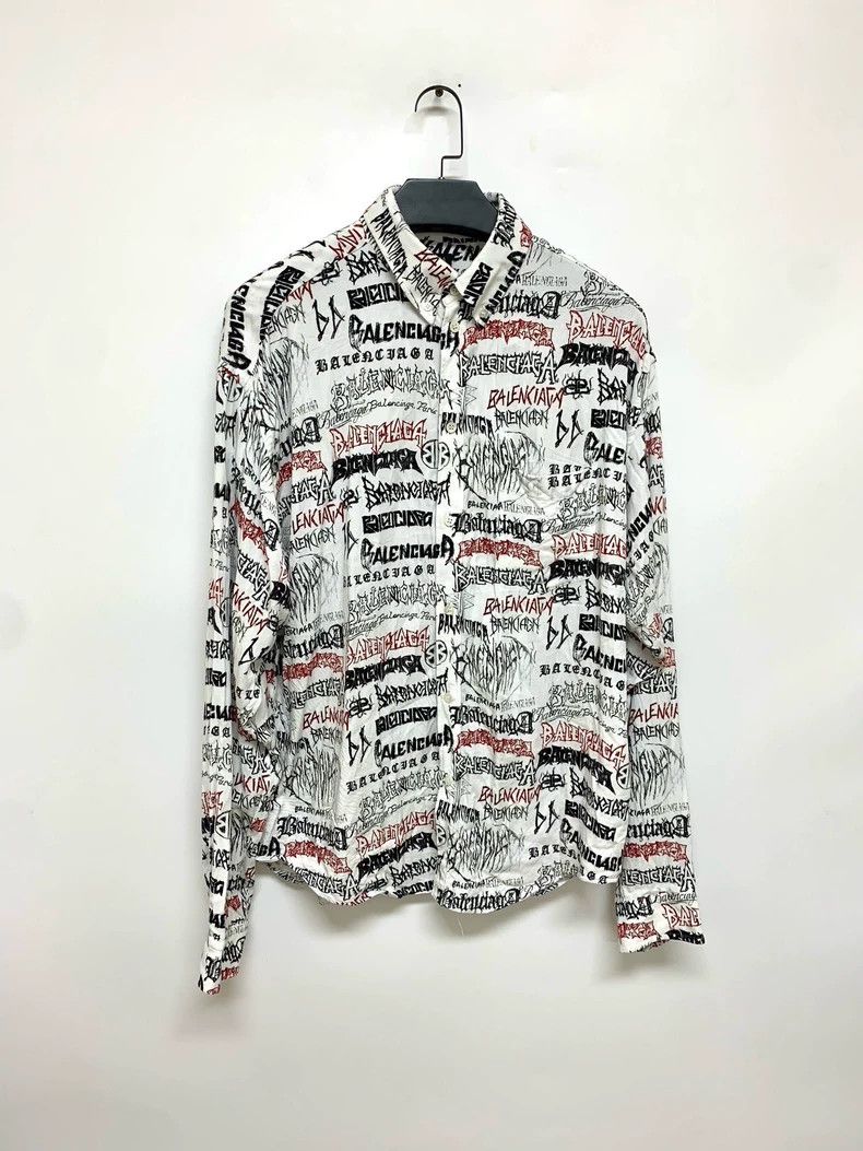 Balenciaga Balenciaga Printed Letter Shirt - dmc Size US L / EU 52-54 / 3 - 1 Thumbnail