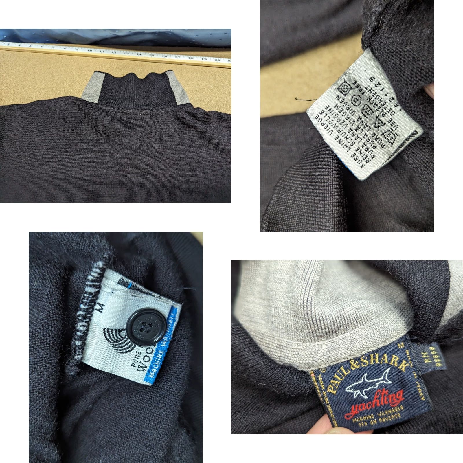 Paul & Shark Paul & Shark Mens Sweater Pullover Turtleneck Wool Knit Black M Size US M / EU 48-50 / 2 - 9 Thumbnail