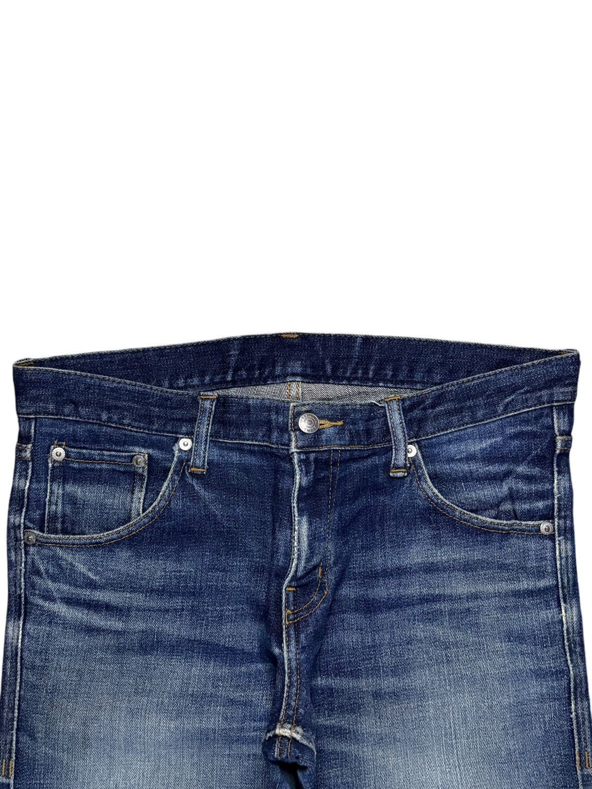 Katharine Hamnett London Vintage Hamnett Faded Blue Wash Distressed Slim Jeans Size US 32 / EU 48 - 4 Thumbnail