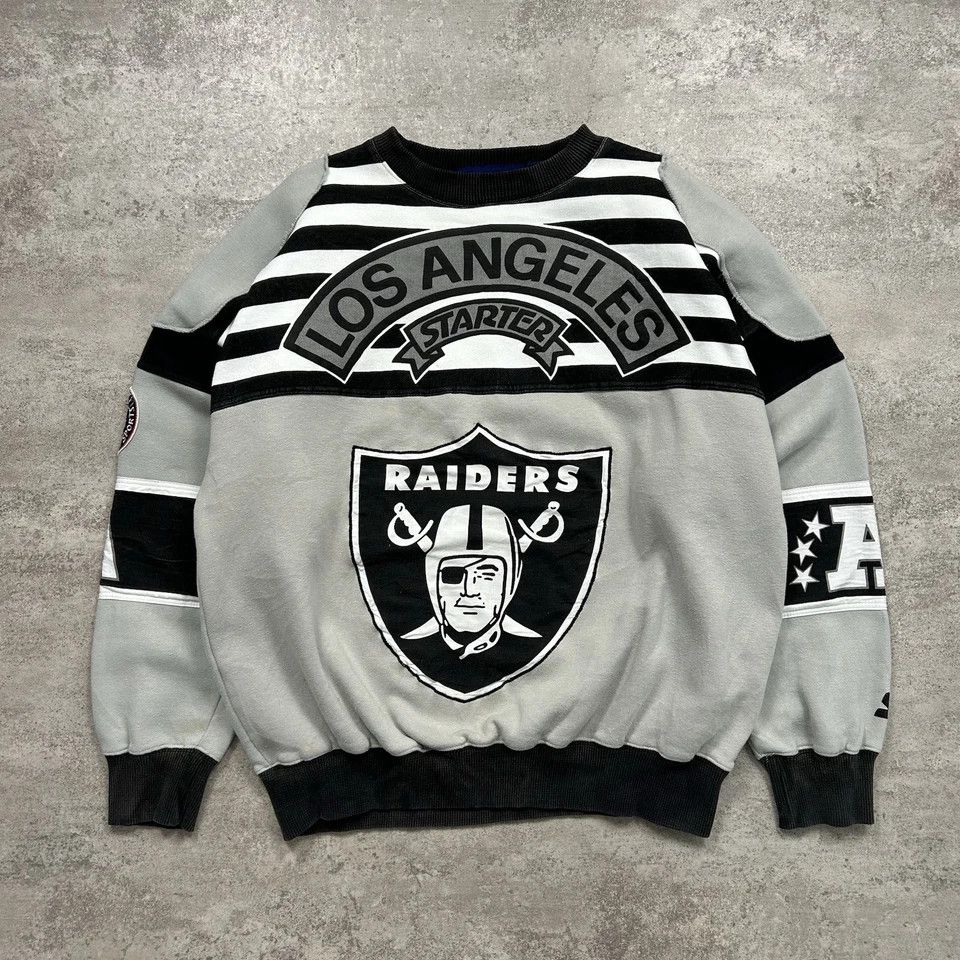 NFL × Starter × Vintage RARE LOS ANGELES RAIDERS SWEATSHIRT CREWNECK AUTHENTIC Size US XL / EU 56 / 4 - 1 Thumbnail