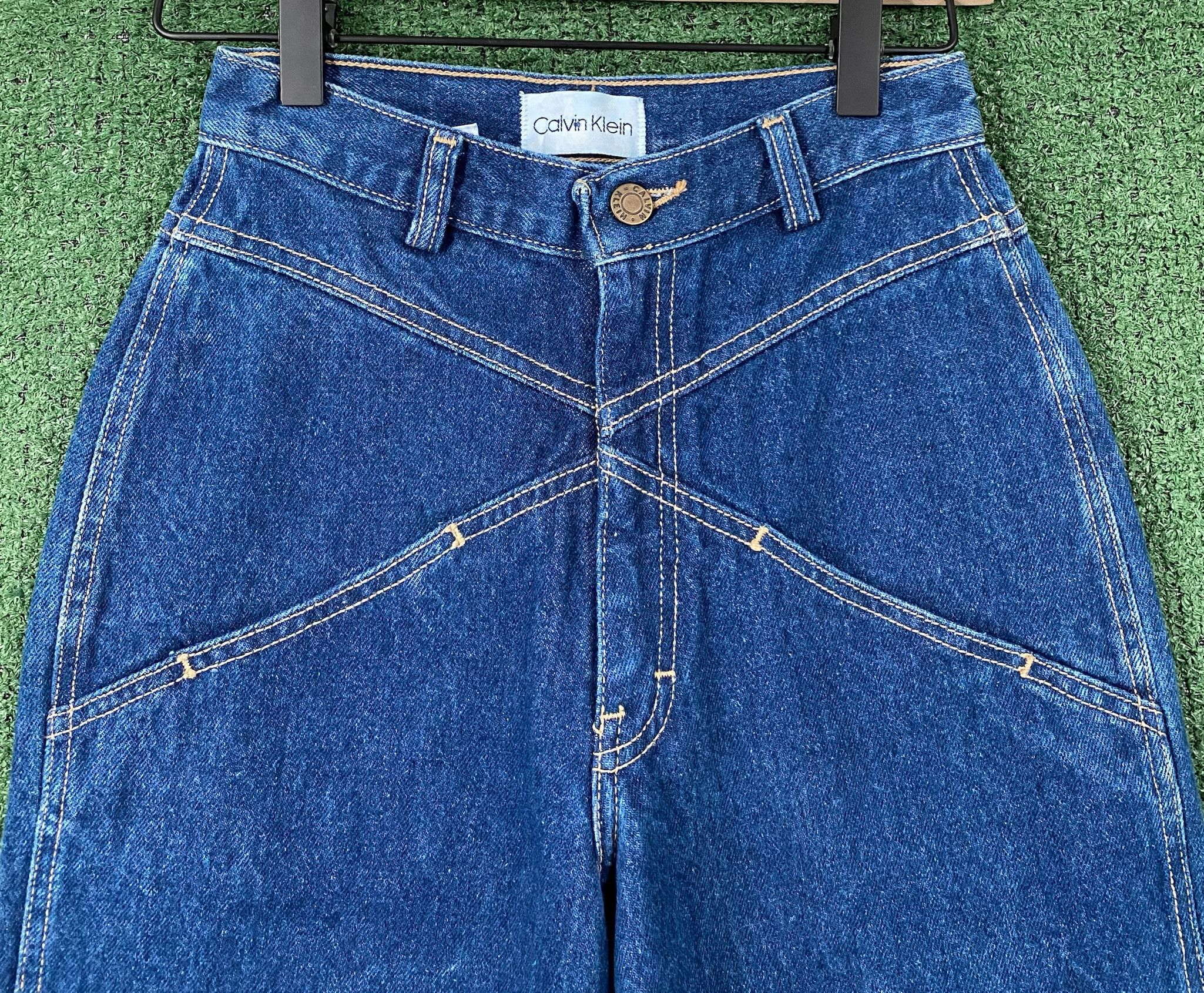 Vintage 80's Calvin Klein CK Denim Bareback Jeans Women’s 22” Waist Size 22" - 2 Thumbnail