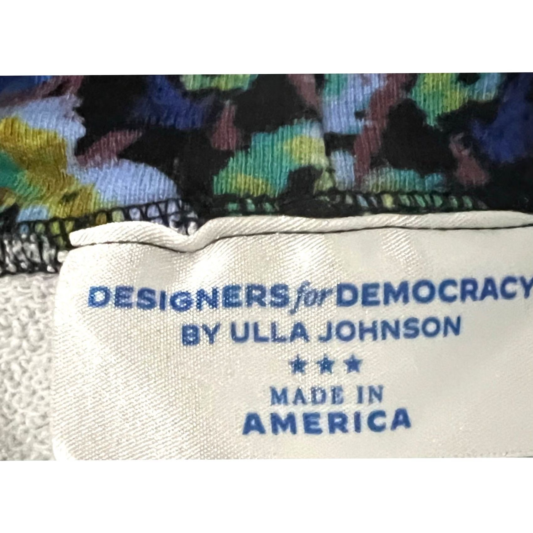 Ulla Johnson Ulla Johnson Hoodie Crop XS Blue Floral Full Zip Our Bodies Our Vote Made in USA Womens XS Hoodie Size XS / US 0-2 / IT 36-38 - 7 Thumbnail