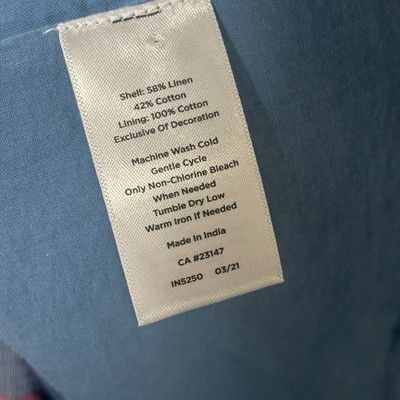 Talbots $120 Talbots Linen Scallop Detail Shift Dress Blue Rainbow S Size M / US 6-8 / IT 42-44 - 5 Thumbnail