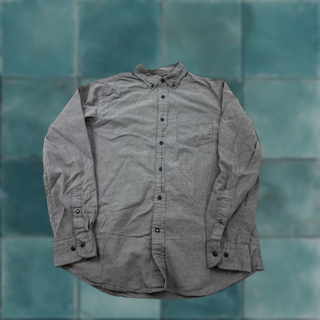 Banana Republic Banana Republic Shirt Mens Medium Gray Check Luxe Flannel Slim Fit Button Front Size US M / EU 48-50 / 2 - 1 Thumbnail