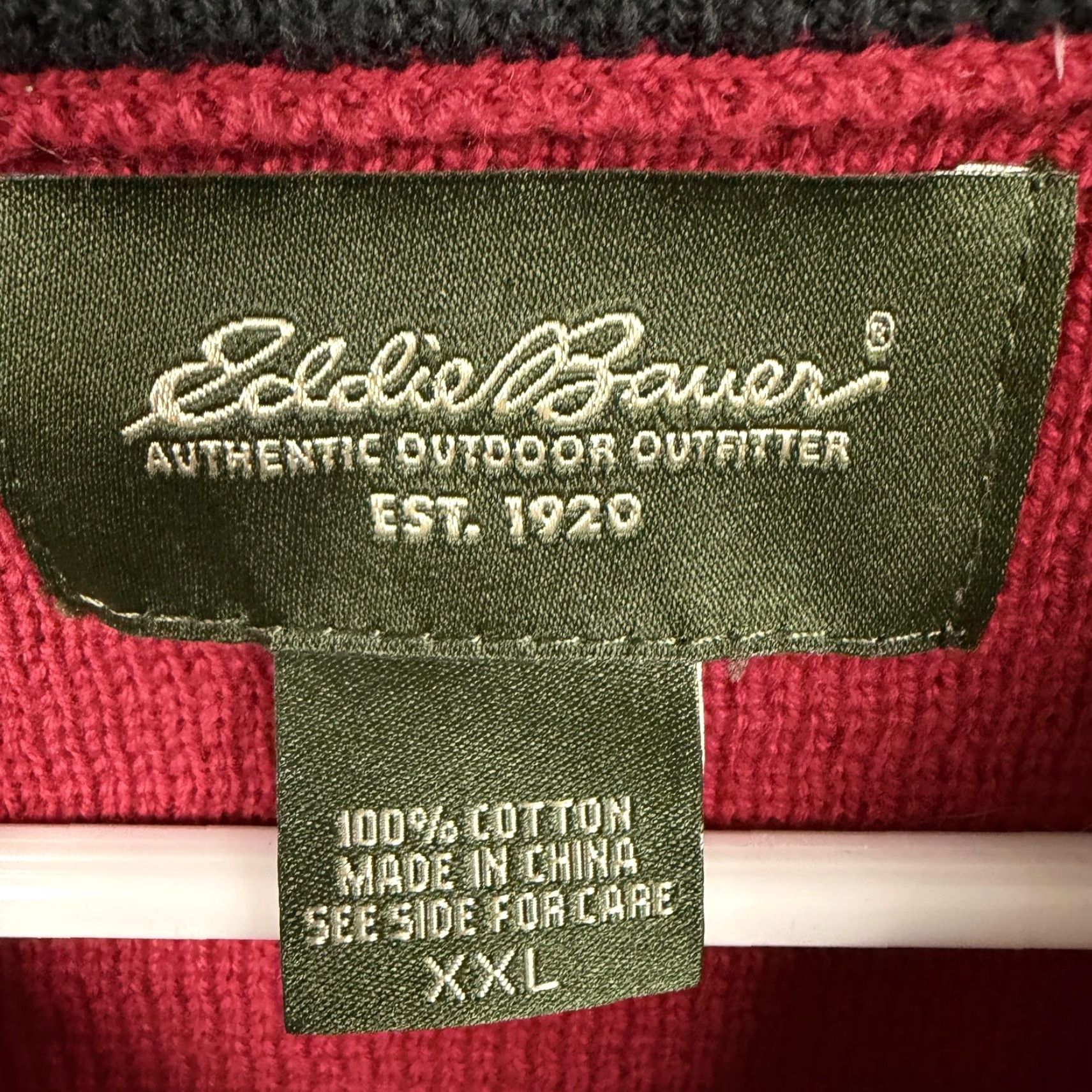 Eddie Bauer Eddie Bauer Sweater Mens 2XL Red Black 1/4 Zip Pullover Outdoor Gorpcore Knit Mock Neck Shirt Size US XXL / EU 58 / 5 - 6 Thumbnail