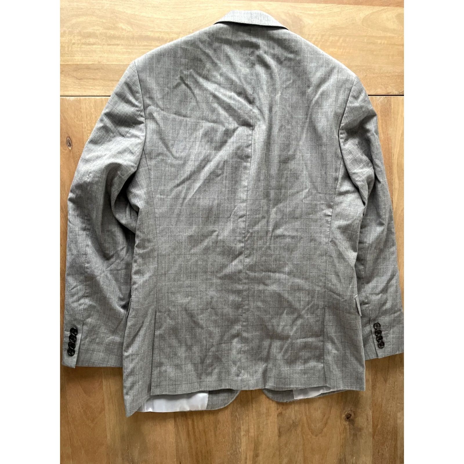 Ralph Lauren Lauren Ralph Lauren Wool Windowpane Blazer Mens 40R Regular Notch Gray 2-Button Size 40R - 2 Thumbnail