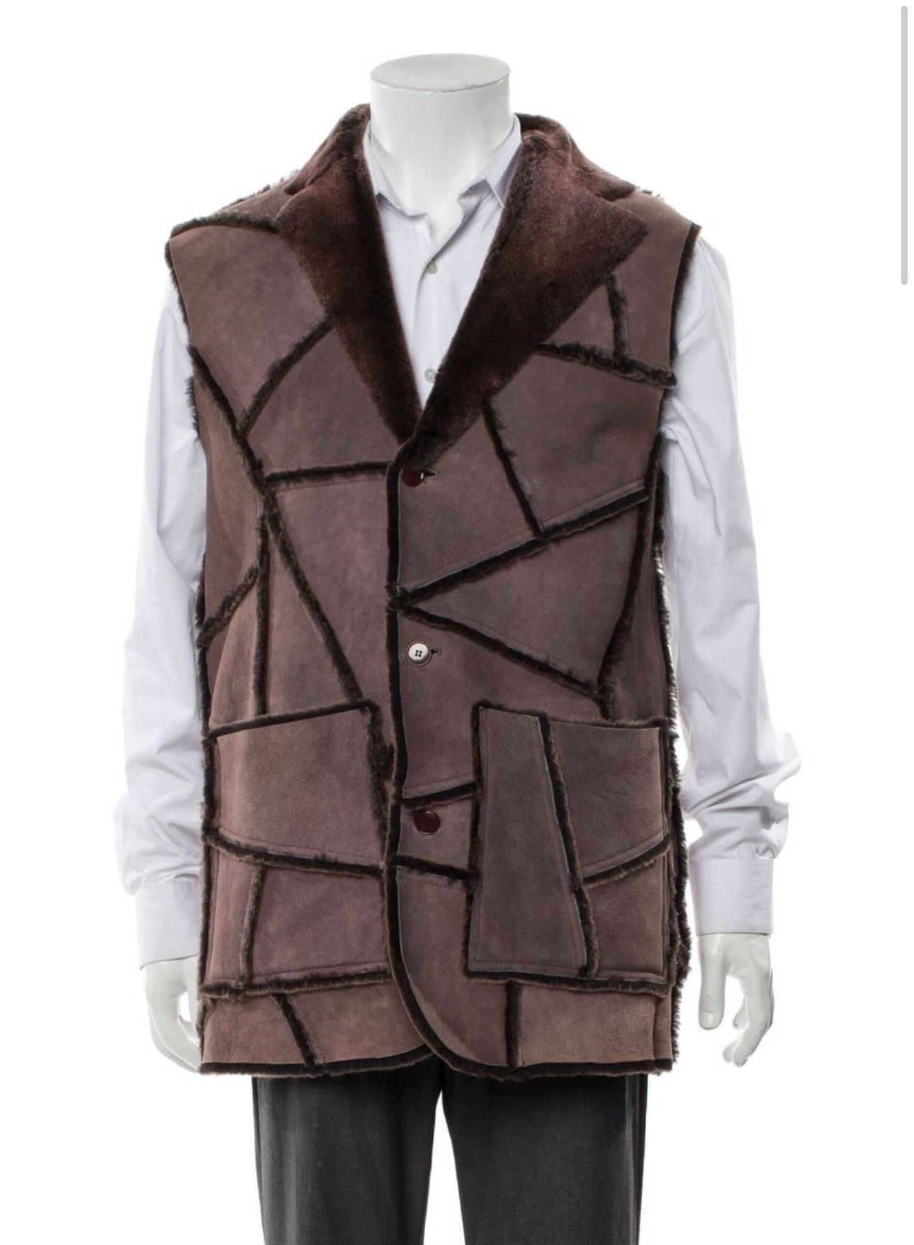 Acne Studios Acne Studios Shearling color block Vest Size US M / EU 48-50 / 2 - 1 Thumbnail