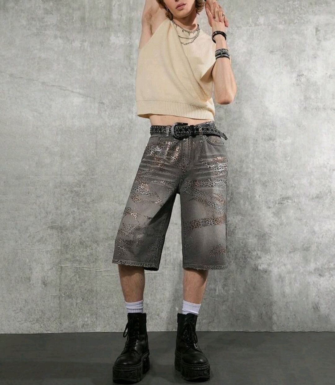 Rock n Roll Leopard Shady Jorts Jeans Short Vintage Classic