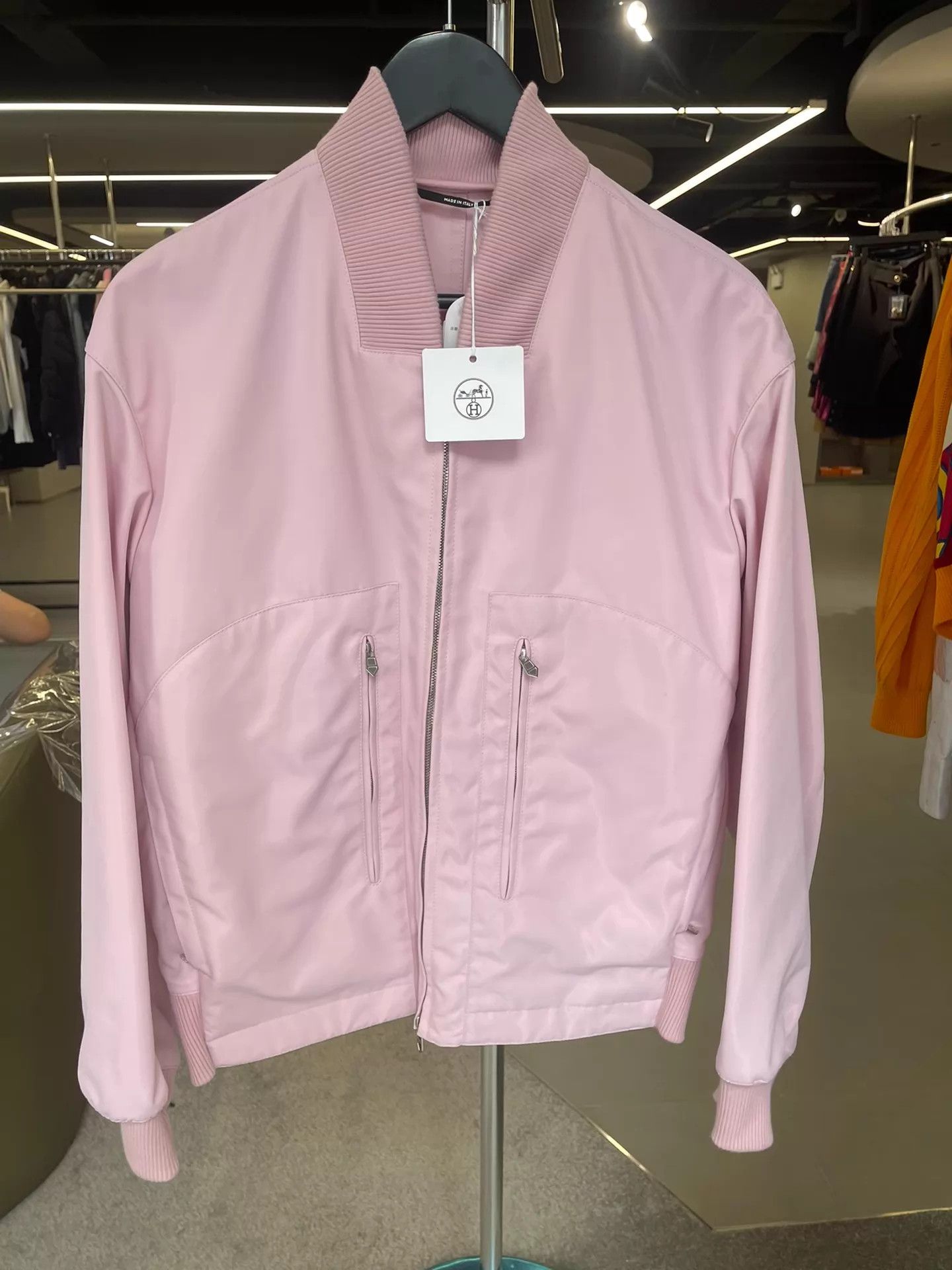 Hermes Hermes Light Pink Baseball Jacket 44 New Size US S / EU 44-46 / 1 - 1 Thumbnail