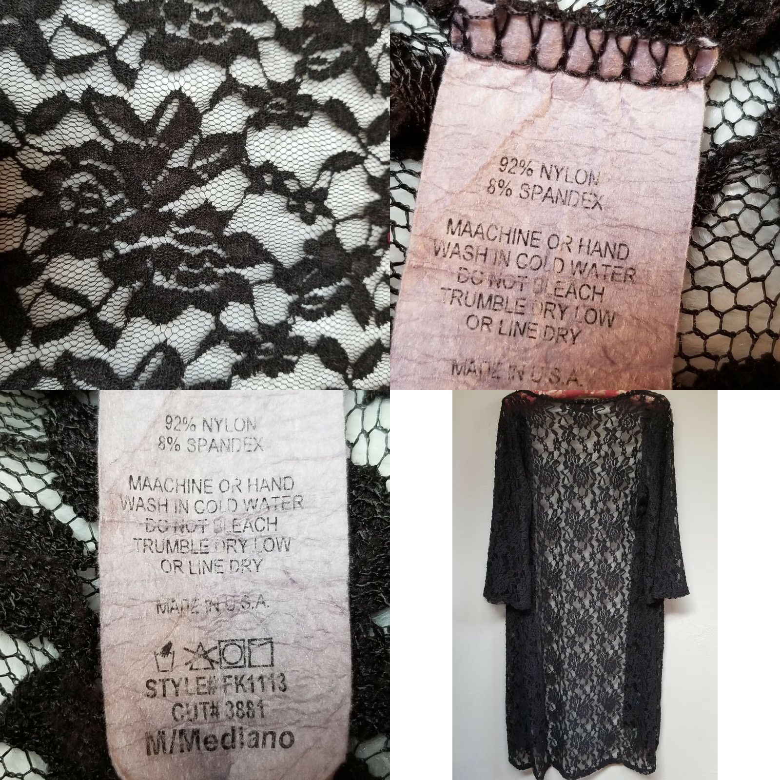 Vintage Free Kisses Maternity Womens Medium Black Lace Cardigan Open Front Casual Size M / US 6-8 / IT 42-44 - 8 Thumbnail