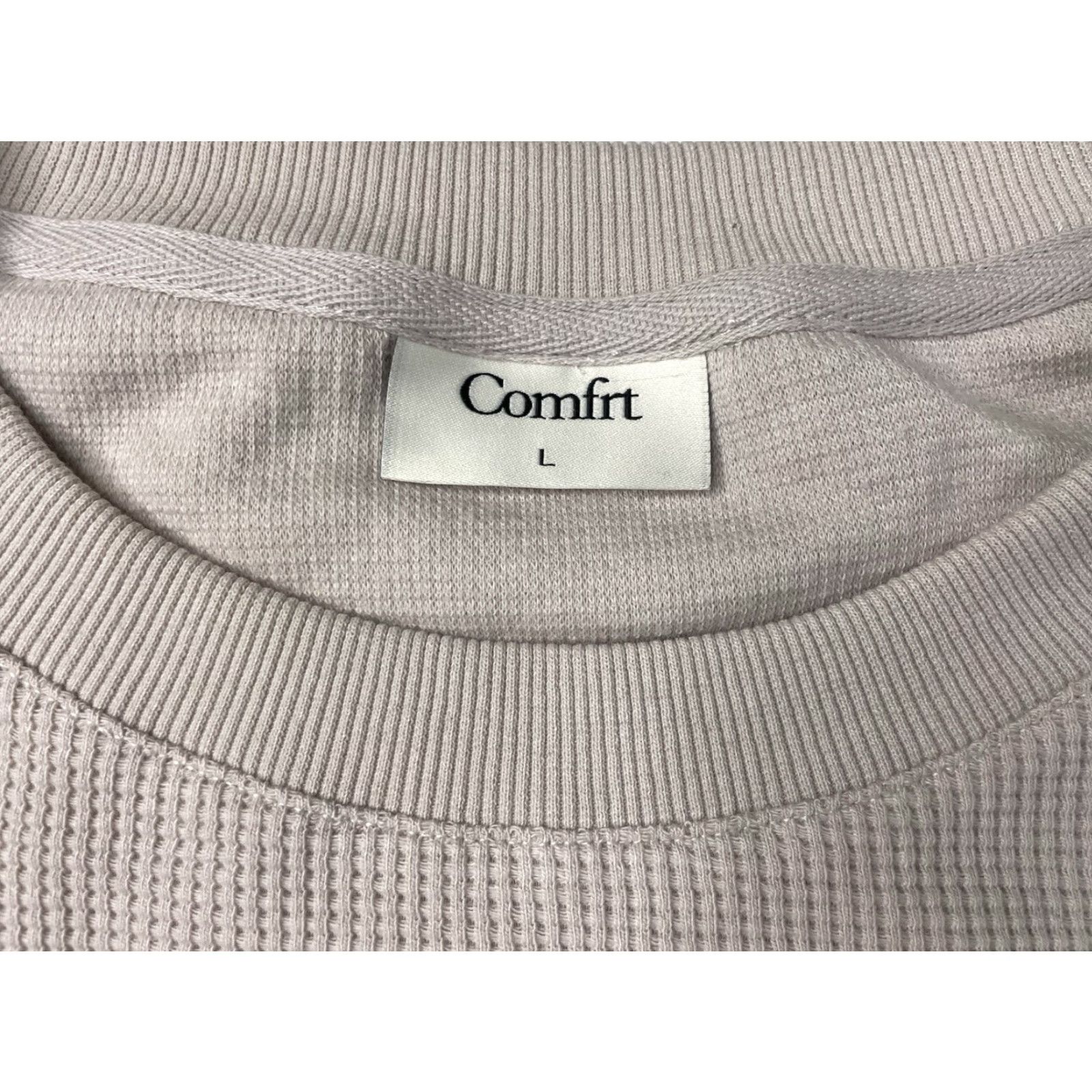 Vintage Comfrt Mens Crewneck Top Beige L Thermal Knit Waffle Cotton Blend Logo All Seasons Regular Size US L / EU 52-54 / 3 - 2 Thumbnail