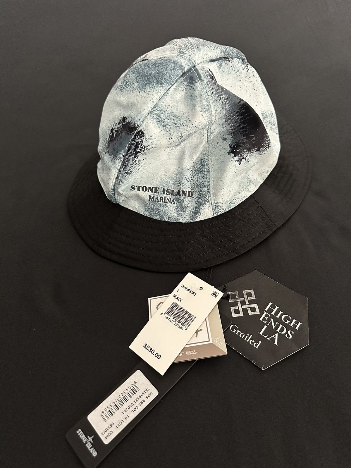 Goretex Stone Island Reversible Black Gore-Tex 3L Bucket Hat Size ONE SIZE - 2 Thumbnail