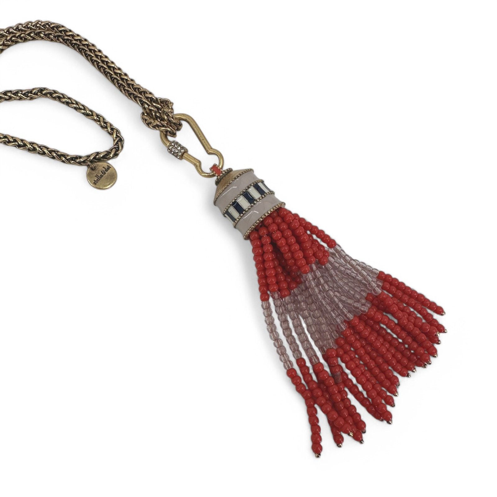 Other Stella and Dot Retired Brio Necklace Coral Red Beaded Tassel Size ONE SIZE - 8 Thumbnail