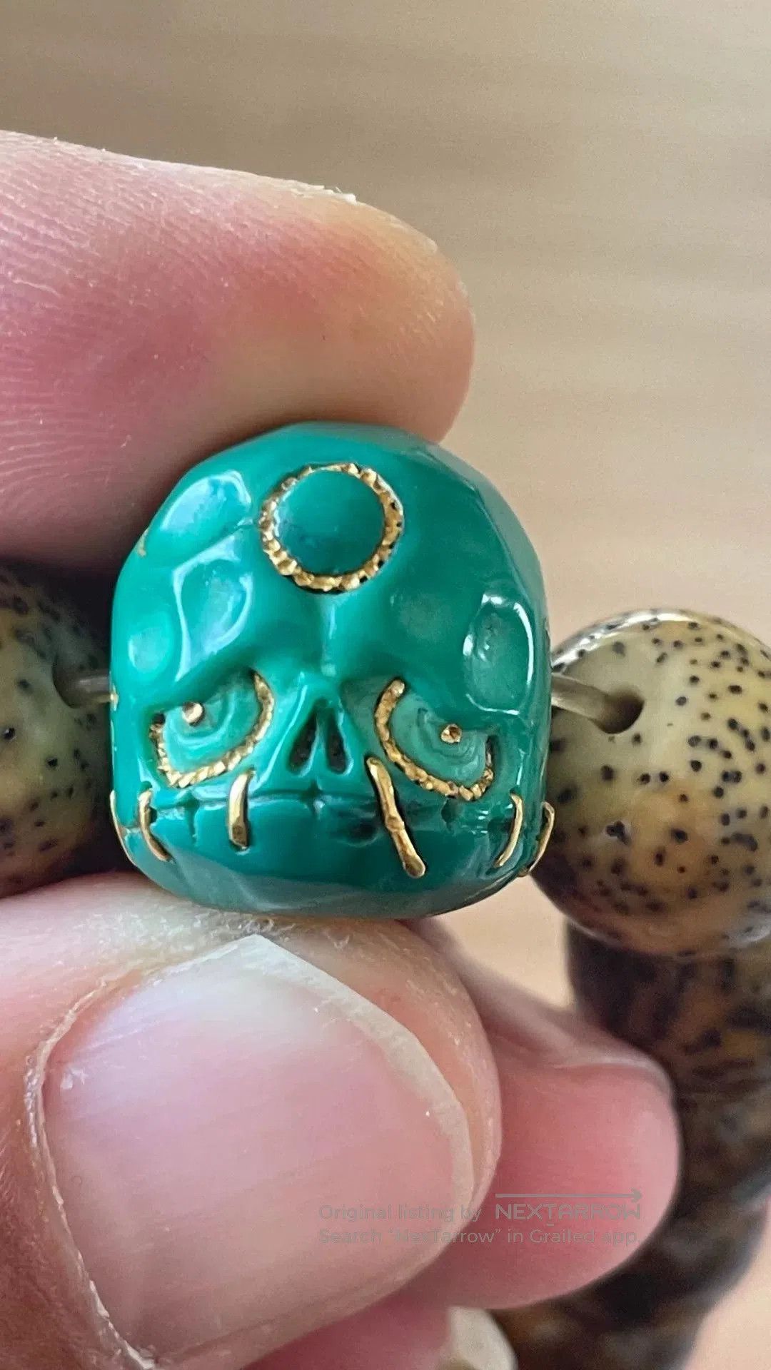 Japanese Brand Star Moon Bodhi Turquoise Bracelet. Size ONE SIZE - 5 Thumbnail
