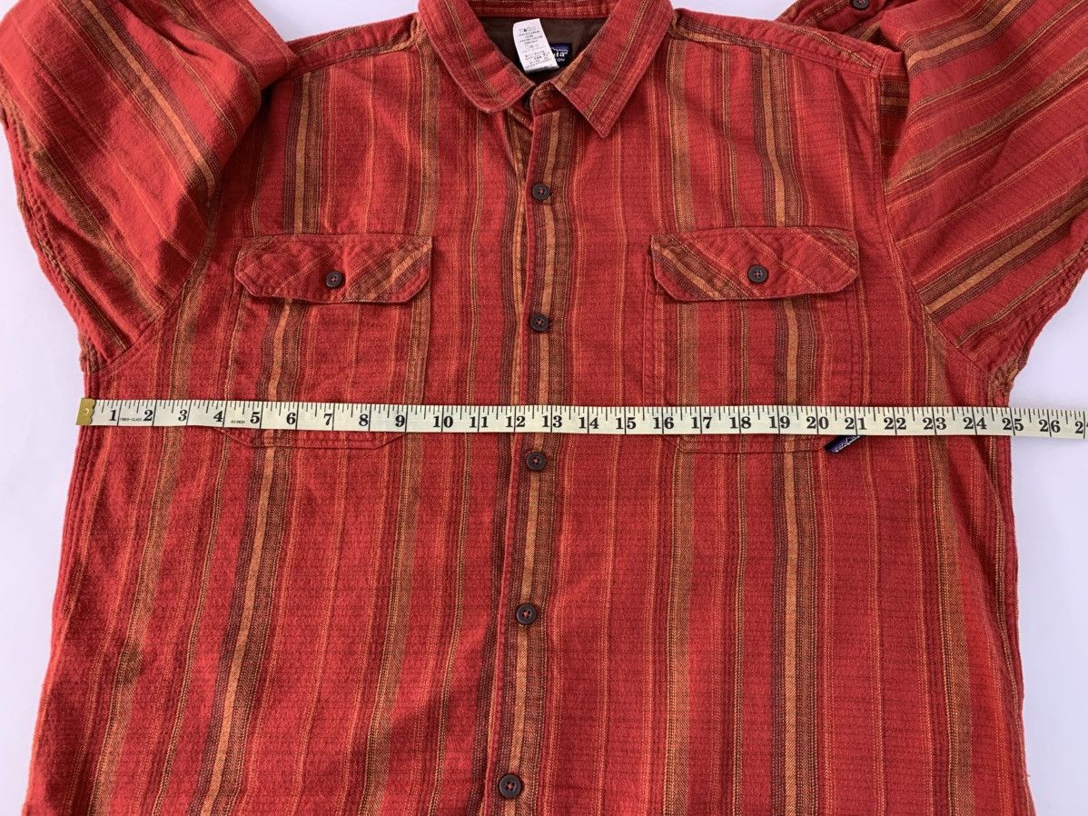 Patagonia Patagonia Red Stripe Cotton Stonewash Flannel Double Pockets Size US XL / EU 56 / 4 - 10 Thumbnail