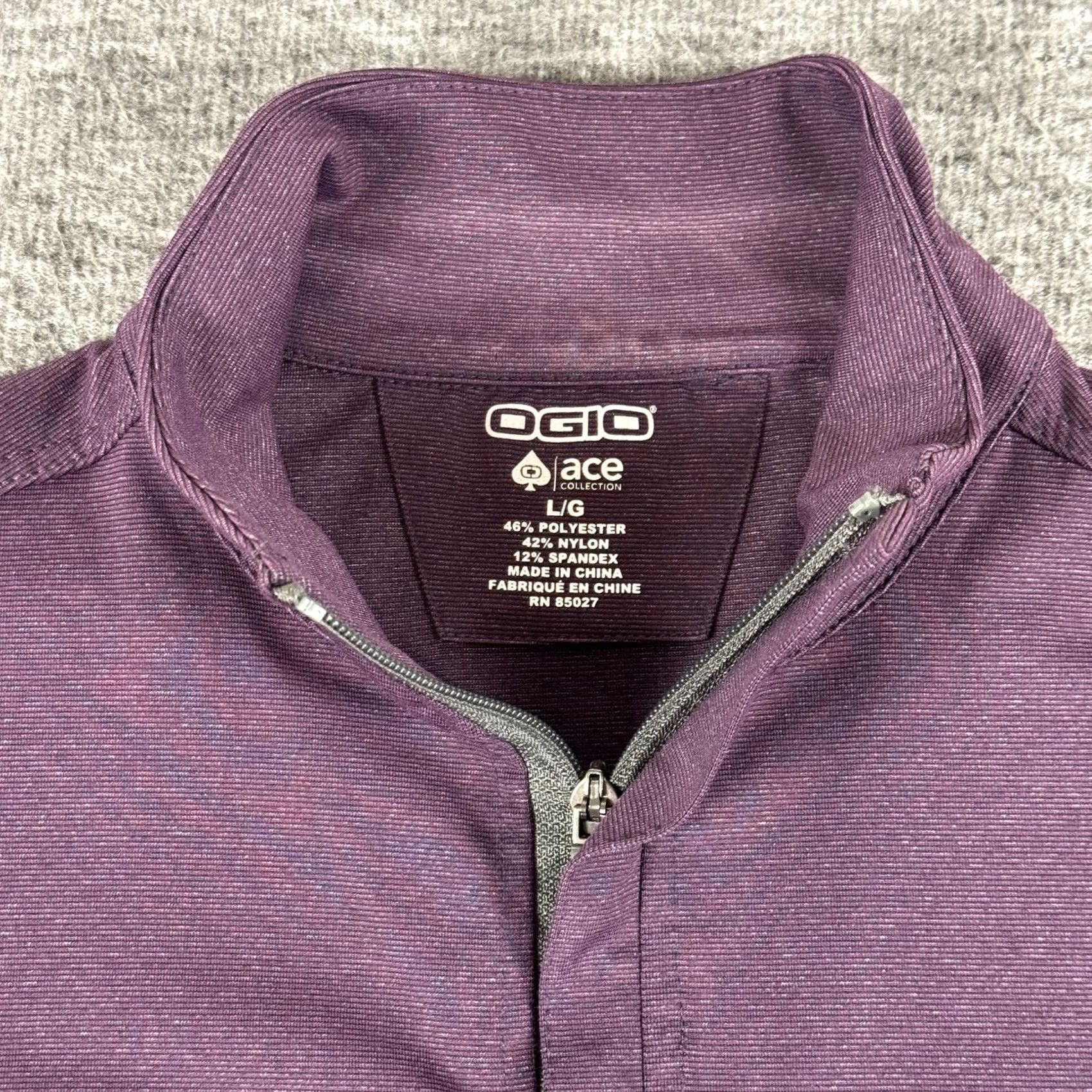 Vintage OGIO Ace Collection Pullover Large Purple Quarter Zip Long Sleeve Golf Shirt Mens Size US L / EU 52-54 / 3 - 2 Thumbnail