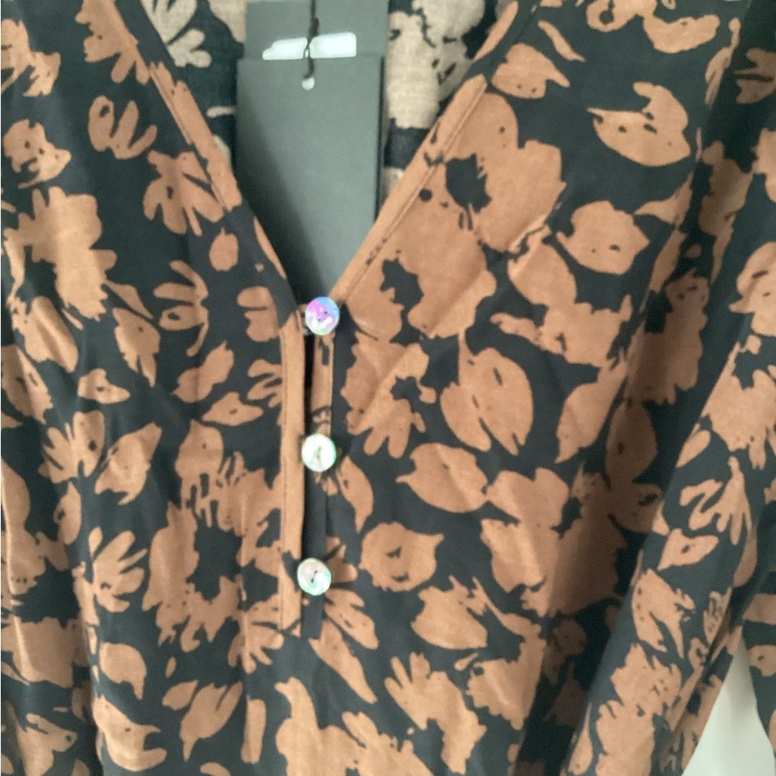 Rails NWT Rails Fabian Crepe Black & Brown Print Midi Dress Sz S Size S / US 4 / IT 40 - 6 Thumbnail