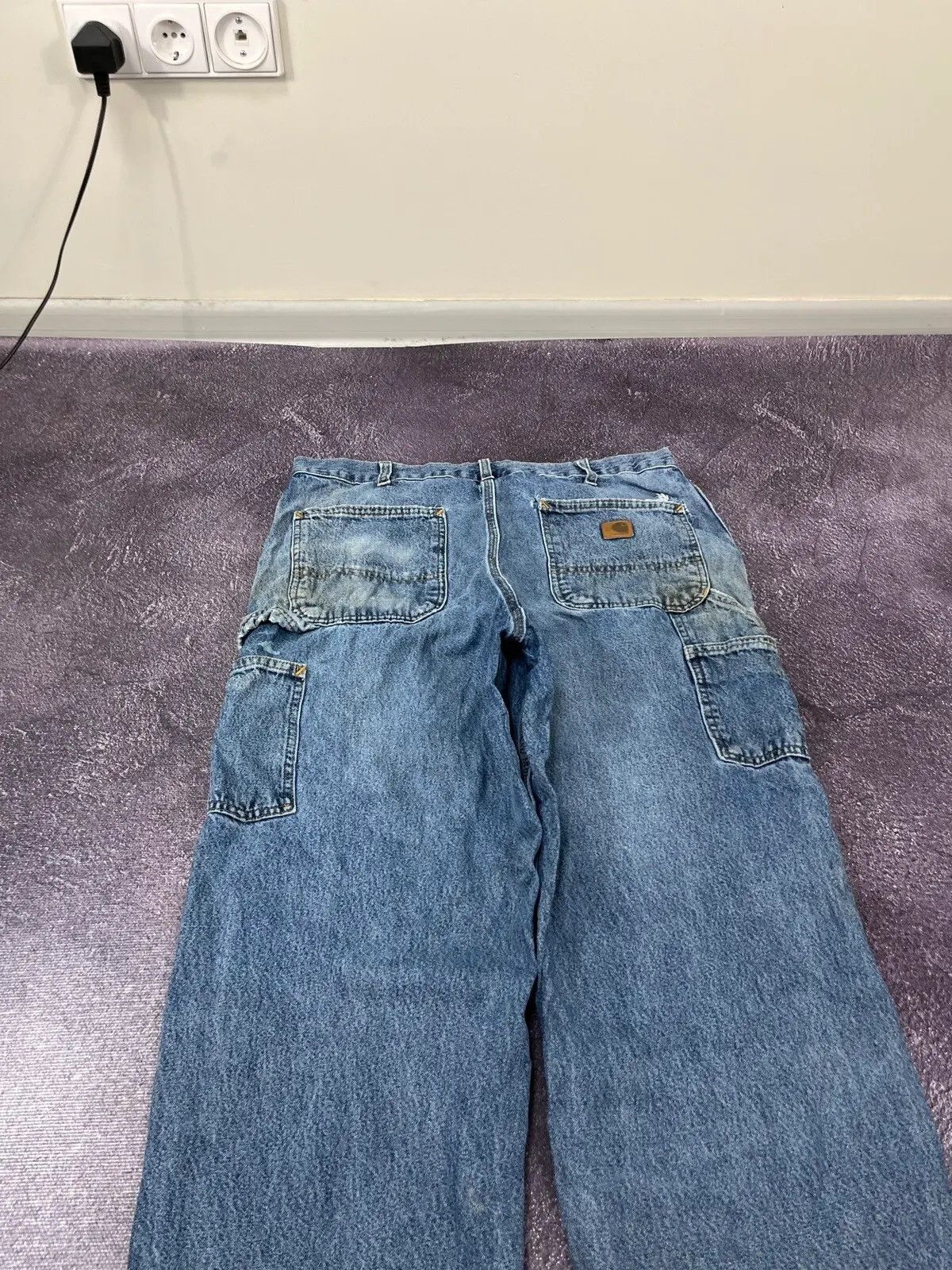 Carhartt Vintage 90s Carhartt USA Faded Blue Work Hype Baggy Jeans Size US 36 / EU 52 - 3 Thumbnail