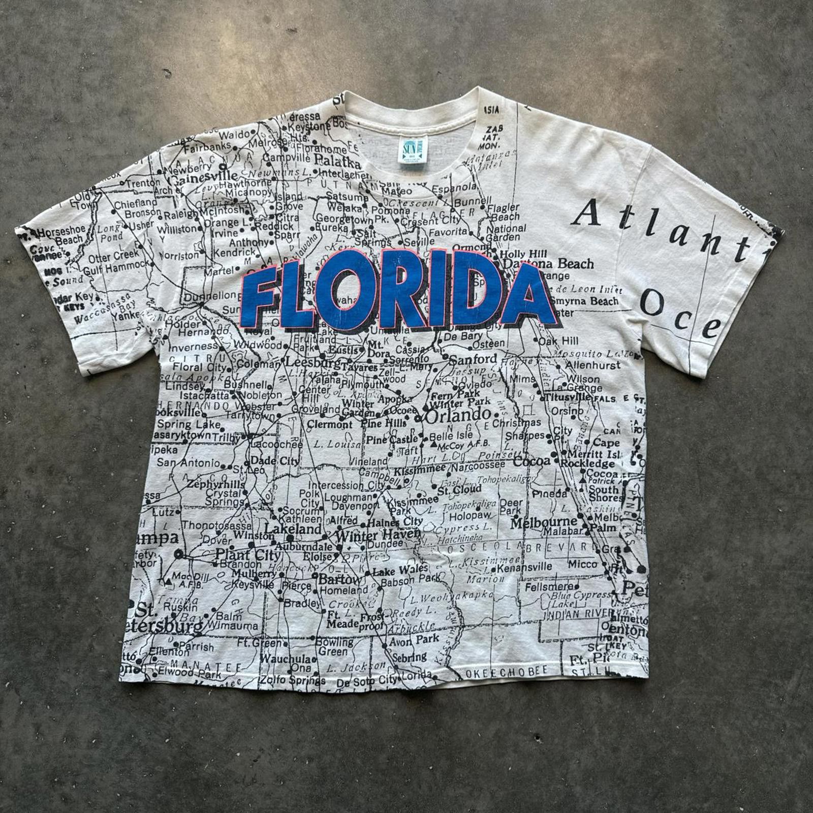 Other Florida Map Vintage 90's All Over Print Graphic T-Shirt Size US L / EU 52-54 / 3 - 1 Thumbnail