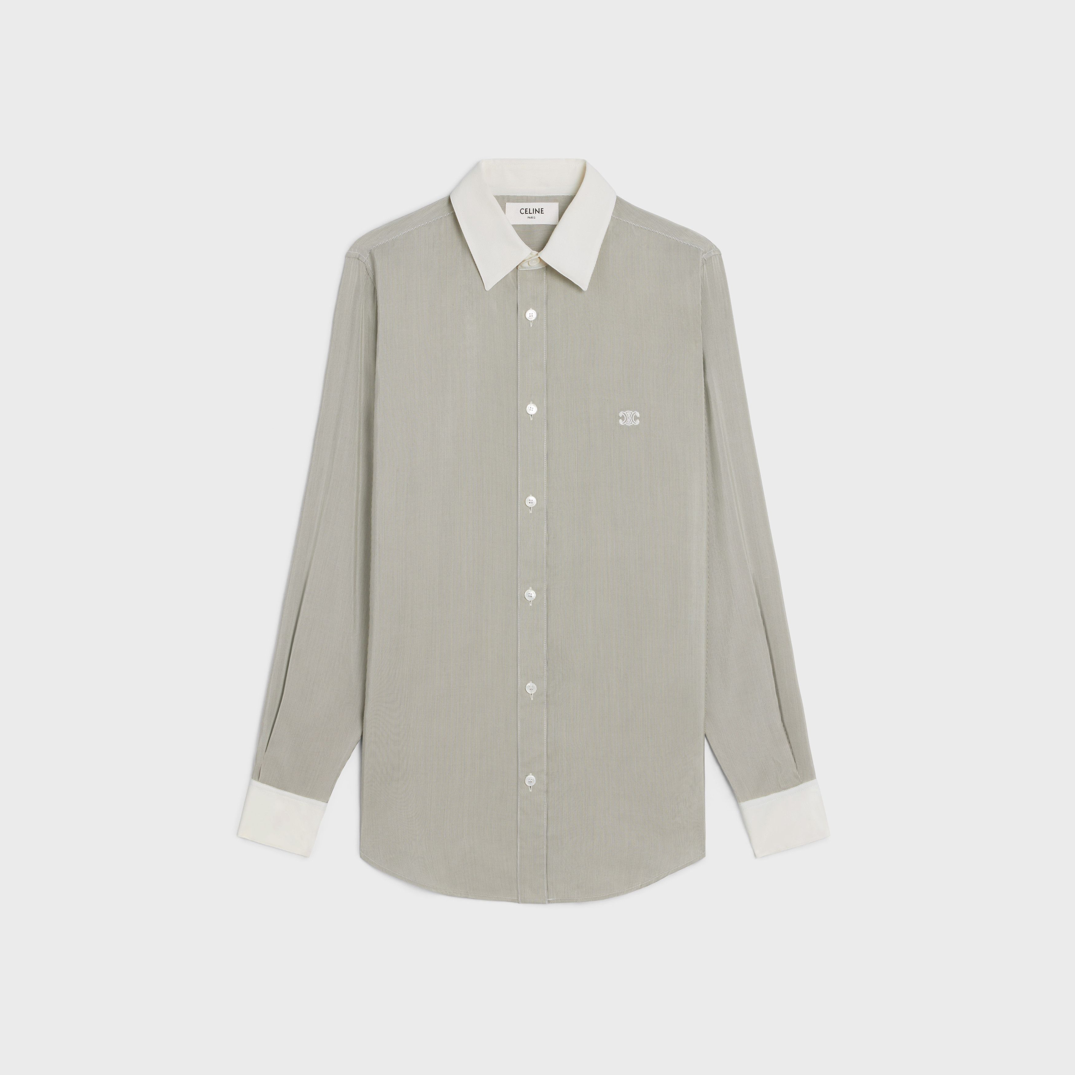 Celine romy shirt in striped silk Size L / US 10 / IT 46 - 1 Thumbnail