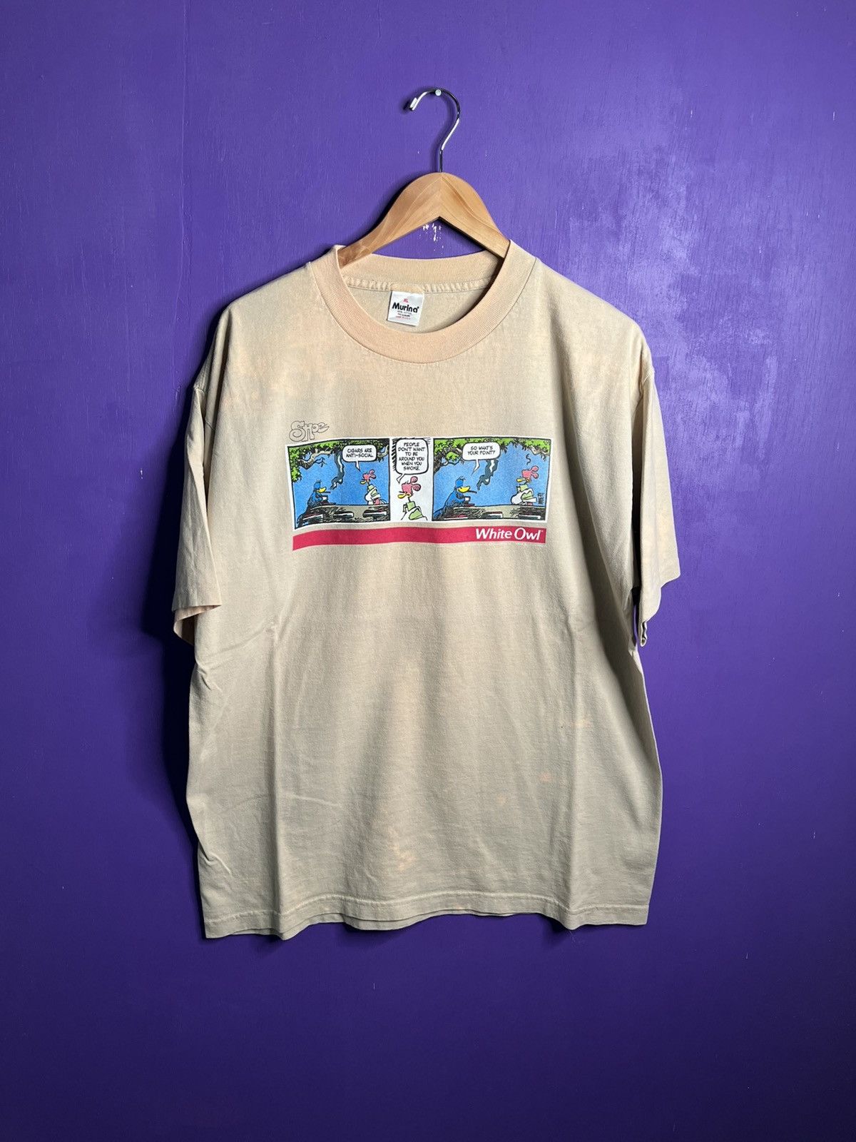 Vintage 1996 White owl comic strip cigars t-shirt