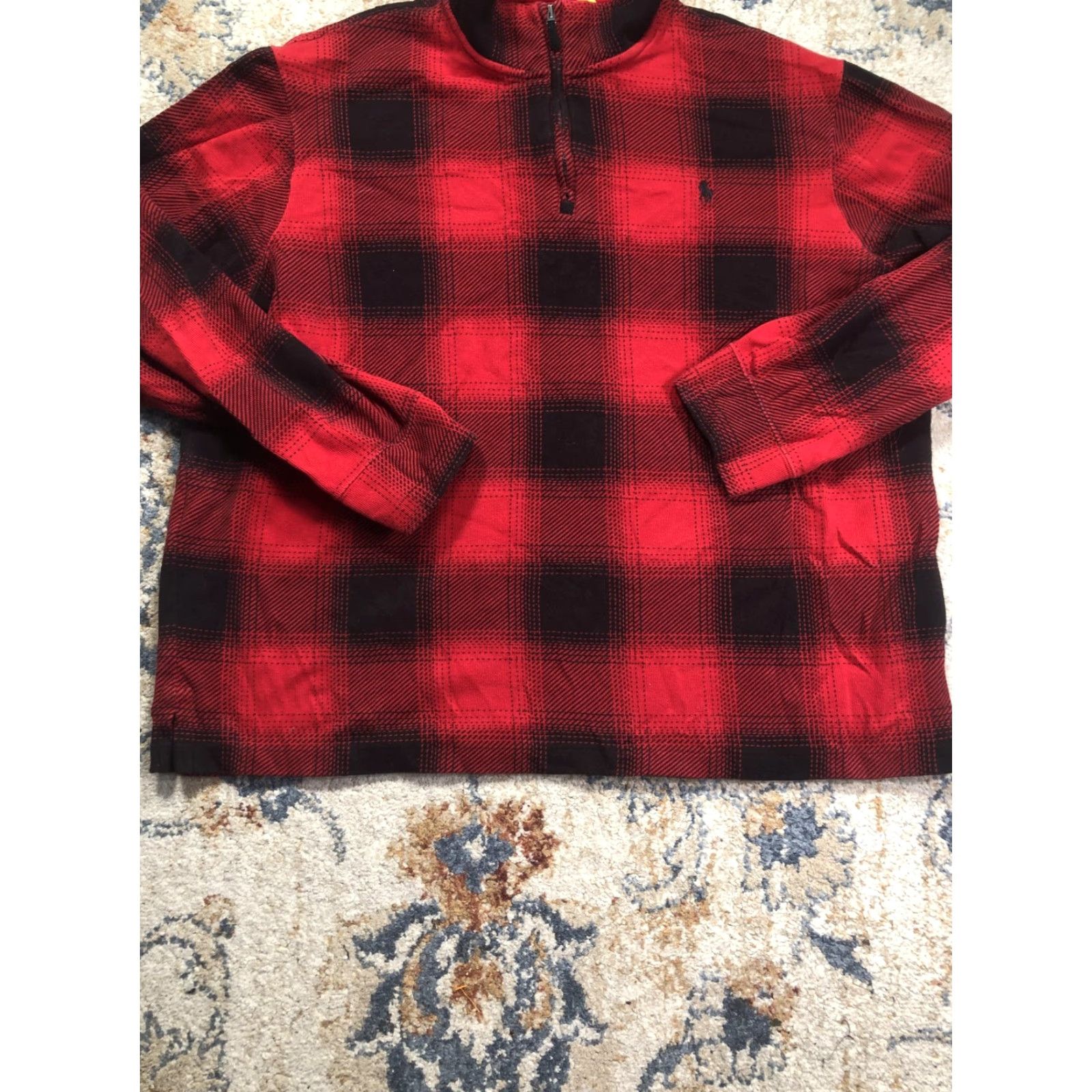 Polo Ralph Lauren Polo Ralph Lauren Sweater Mens XL Red Plaid Estate Rib Mock Neck 1/4 Zip Knit Pullover Long Sleeve Casual Shirt Category: Sweater Size US XL / EU 56 / 4 - 5 Thumbnail