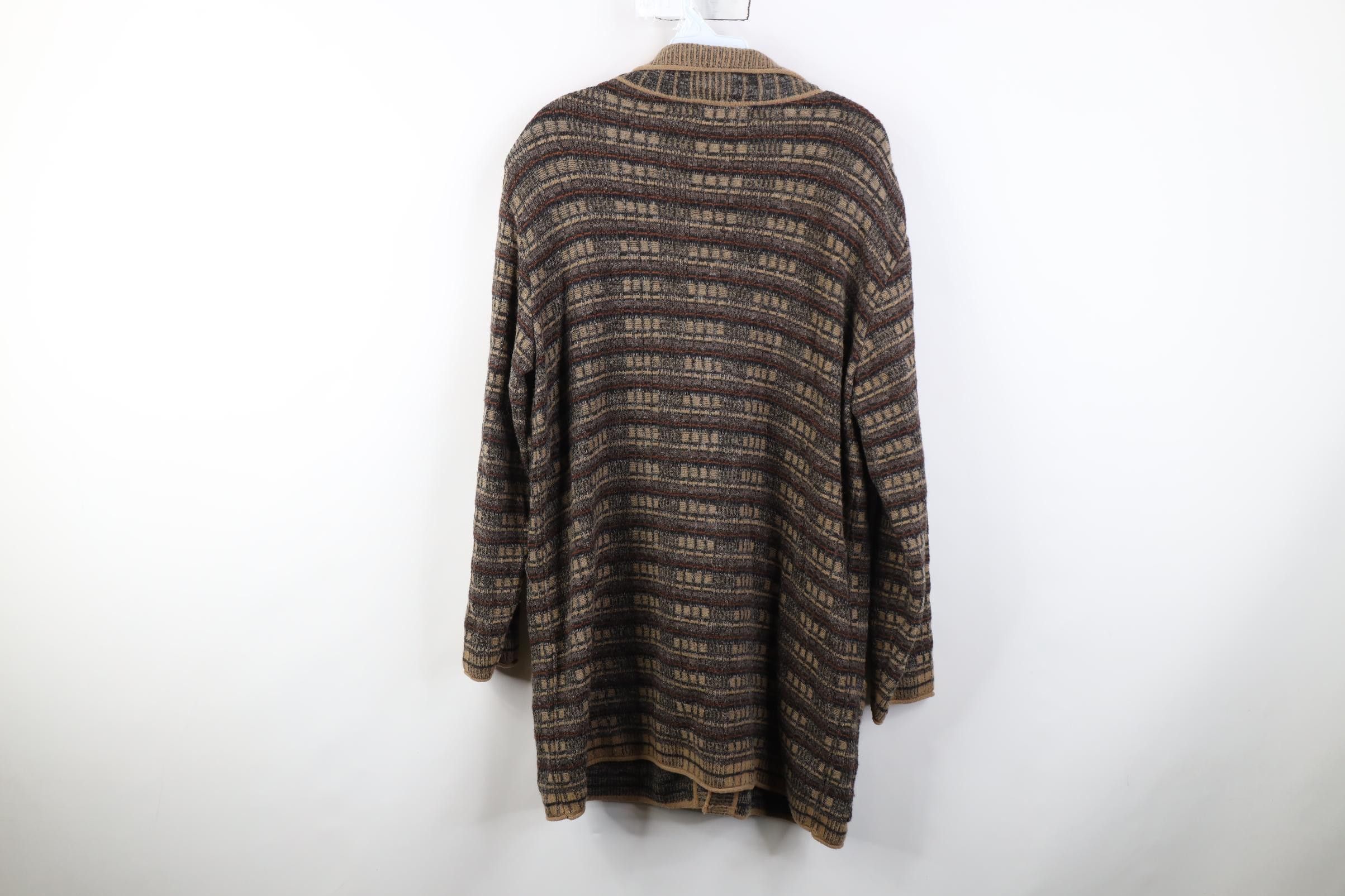 Vintage Vintage 90s Coogi Style Earth Tone Collared Cardigan Sweater Size XL / US 12-14 / IT 48-50 - 12 Thumbnail
