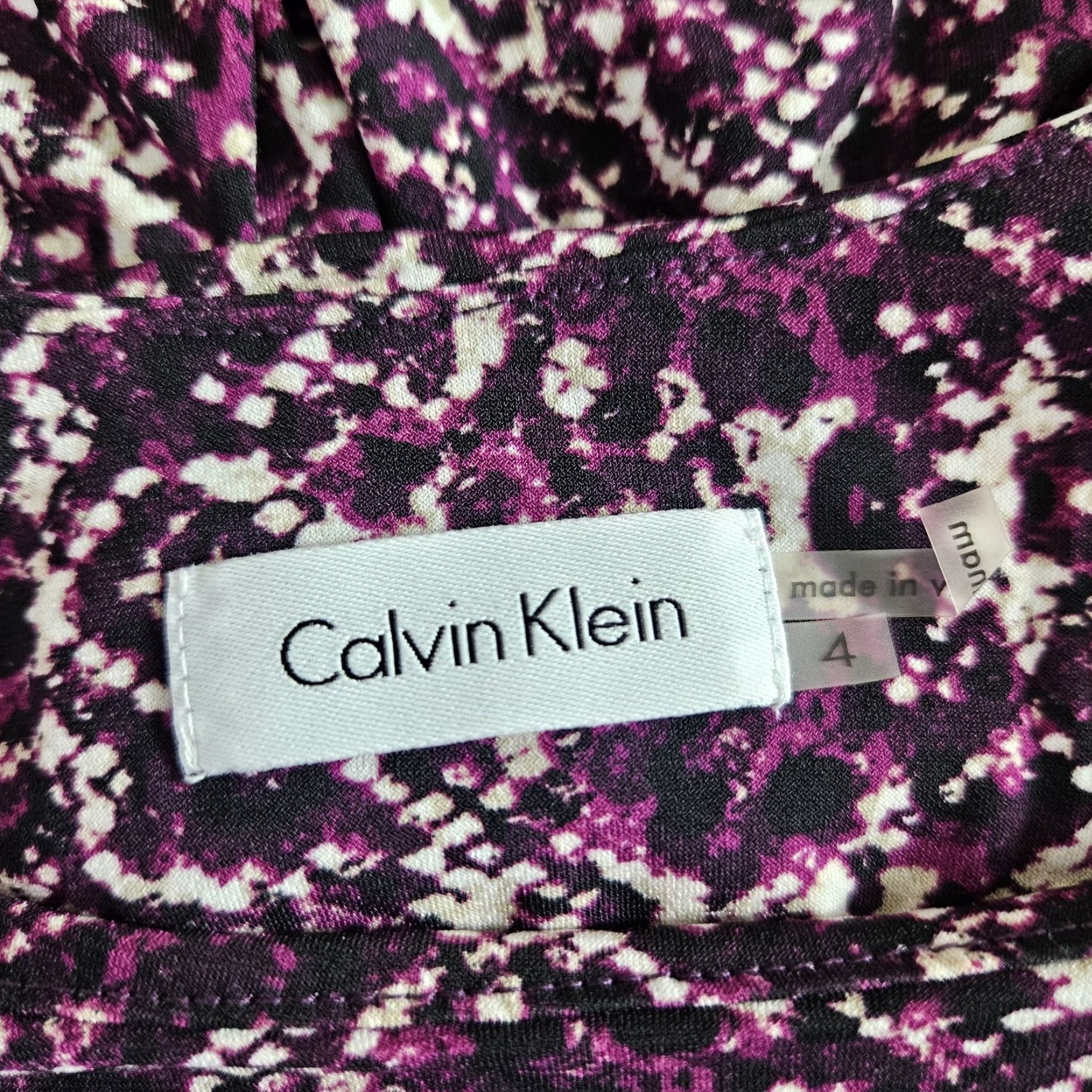 Calvin Klein Calvin Klein Womens Dress Pencil Dress Sz 4 Purple Drawstring Waist Knee Length Size S / US 4 / IT 40 - 6 Thumbnail