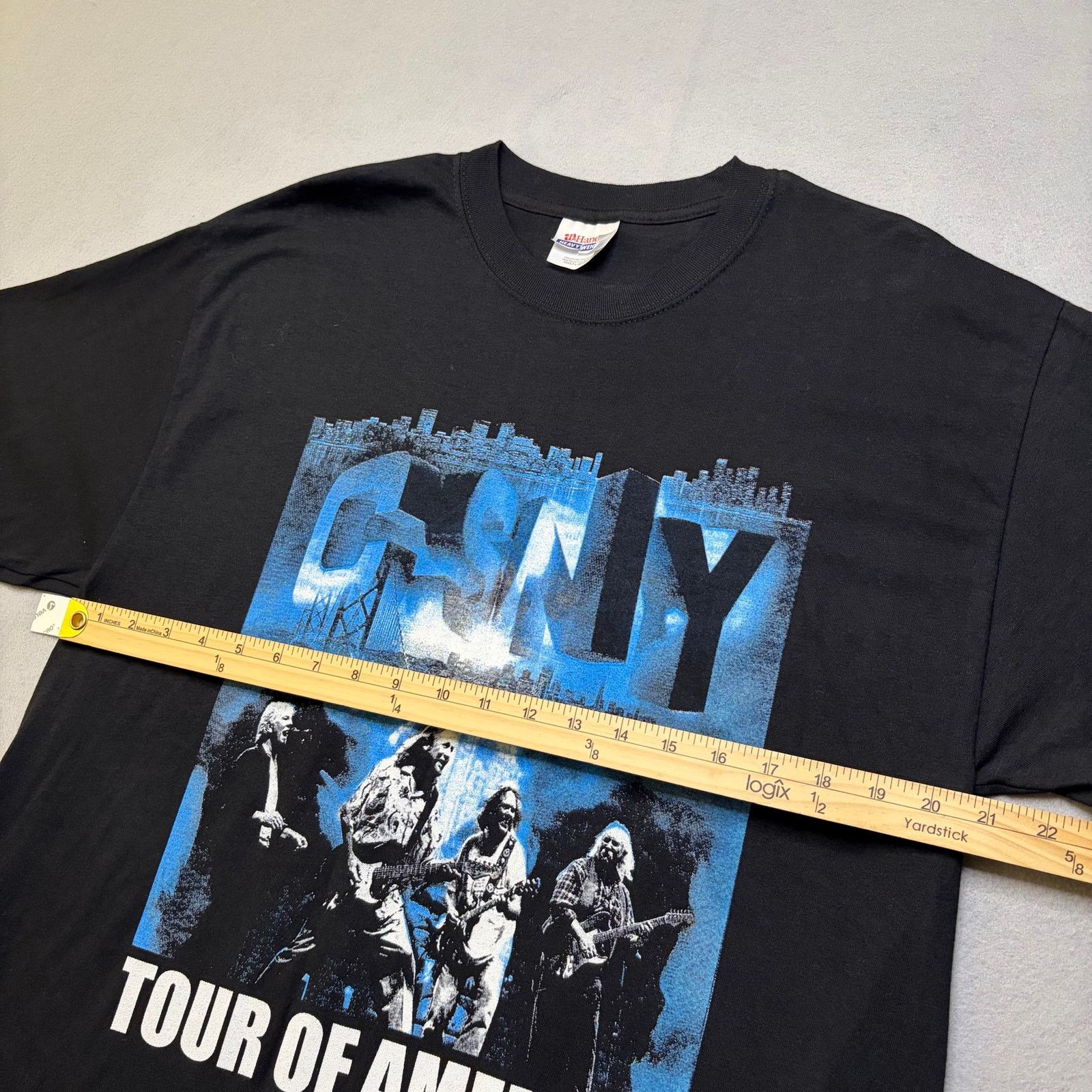 Hanes CSNY 2002 Tour of America Band T-Shirt Men’s L Black Size US L / EU 52-54 / 3 - 6 Thumbnail