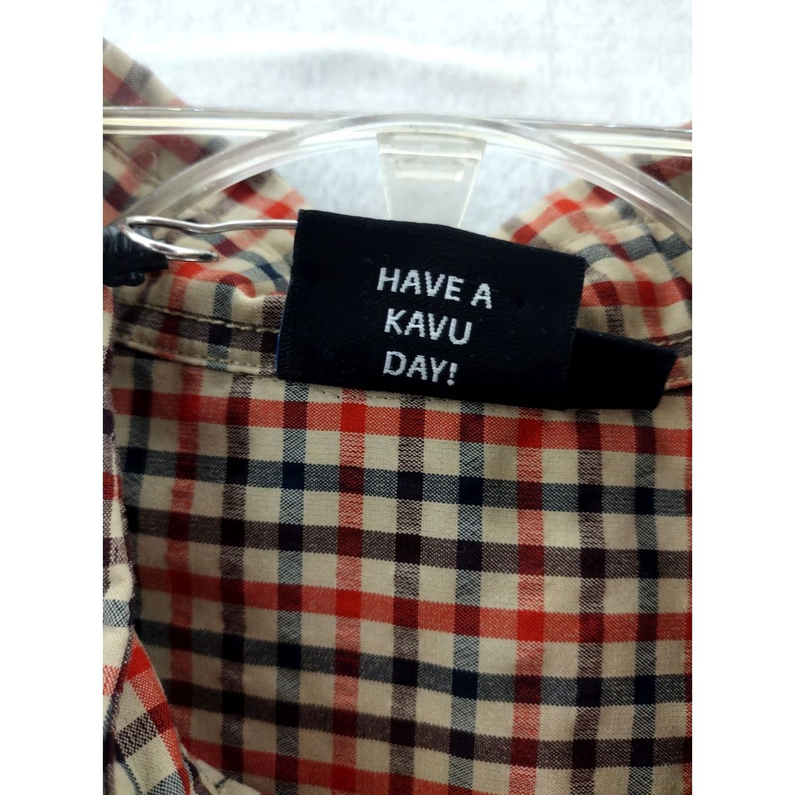 KAVU KAVU Shirt Mens M Long Sleeve Check Plaid 100% Polyester Button-Up Outdoor Hiking Size US M / EU 48-50 / 2 - 7 Thumbnail