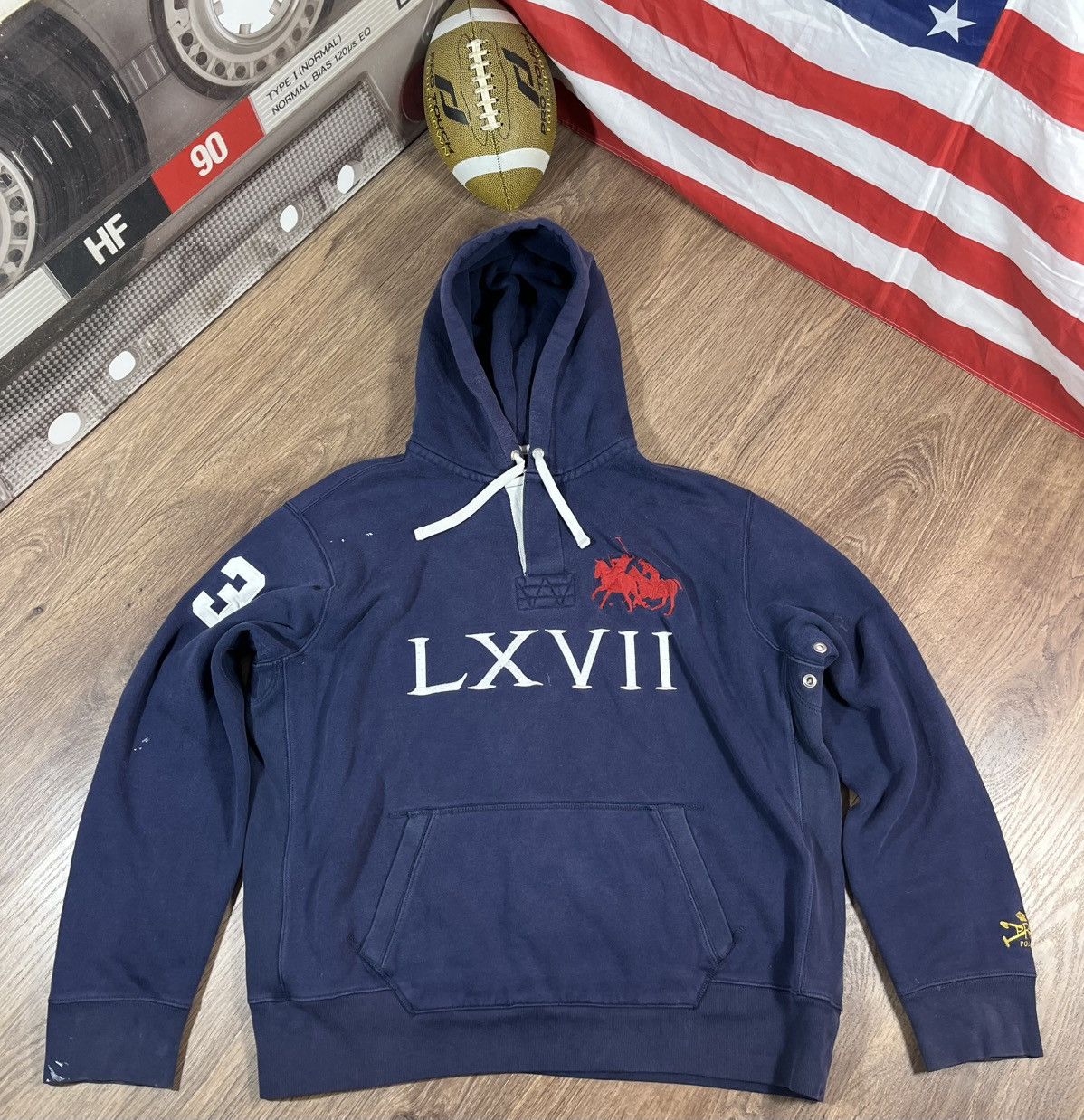 Polo Ralph Lauren Vintage Polo Ralph Lauren Distressed Hoodie Big Logo 🐎 Size US XXL / EU 58 / 5 - 1 Thumbnail