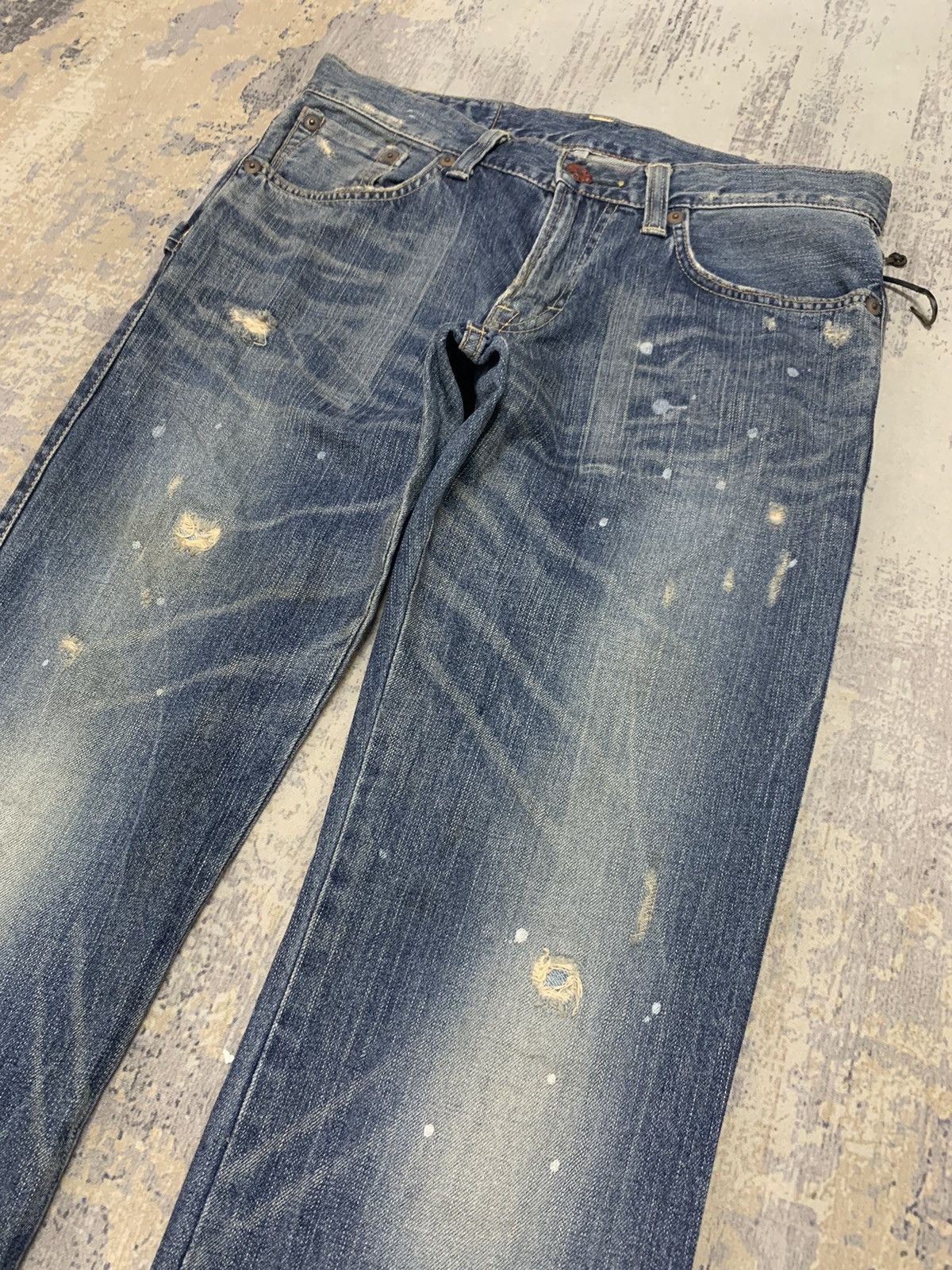 Edwin EDWIN BLUE TRIP CLAW MARK TOKYO DISTRESS DENIM JEANS Size US 32 / EU 48 - 5 Thumbnail