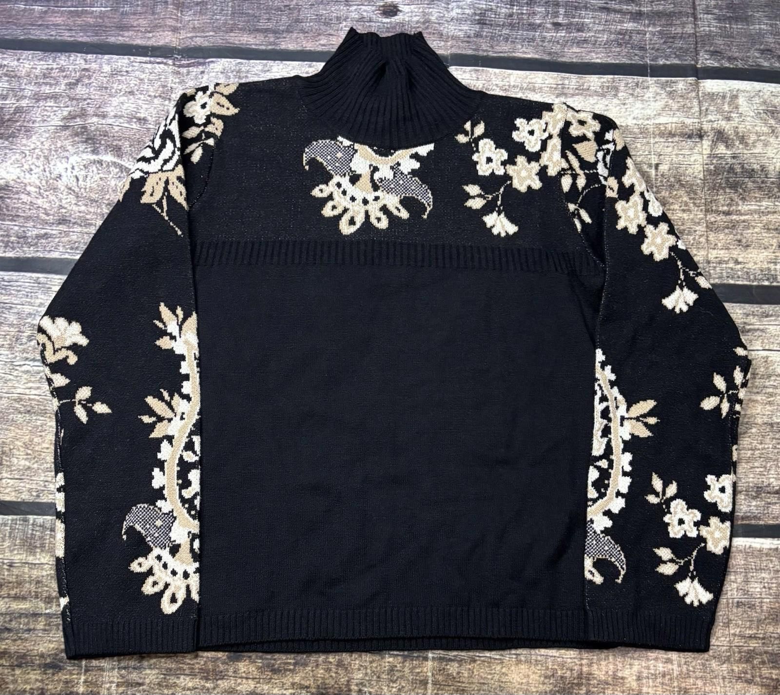 Other Bette Sung Sweater Womens Medium Silk Floral Mock Neck Size M / US 6-8 / IT 42-44 - 1 Thumbnail
