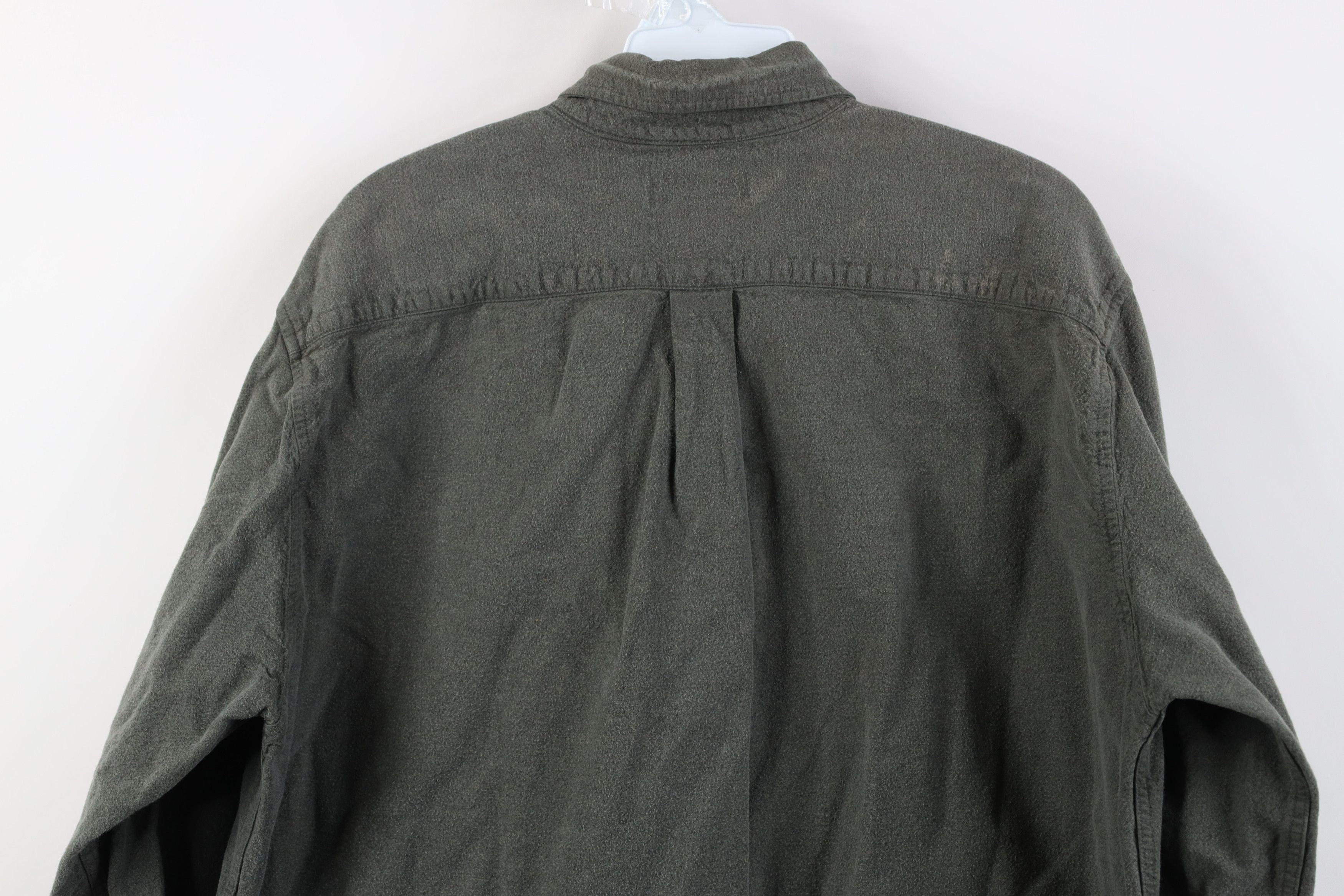 Lands' End Vintage 90s Lands End Chamois Cloth Button Down Shirt Green Size US L / EU 52-54 / 3 - 15 Thumbnail